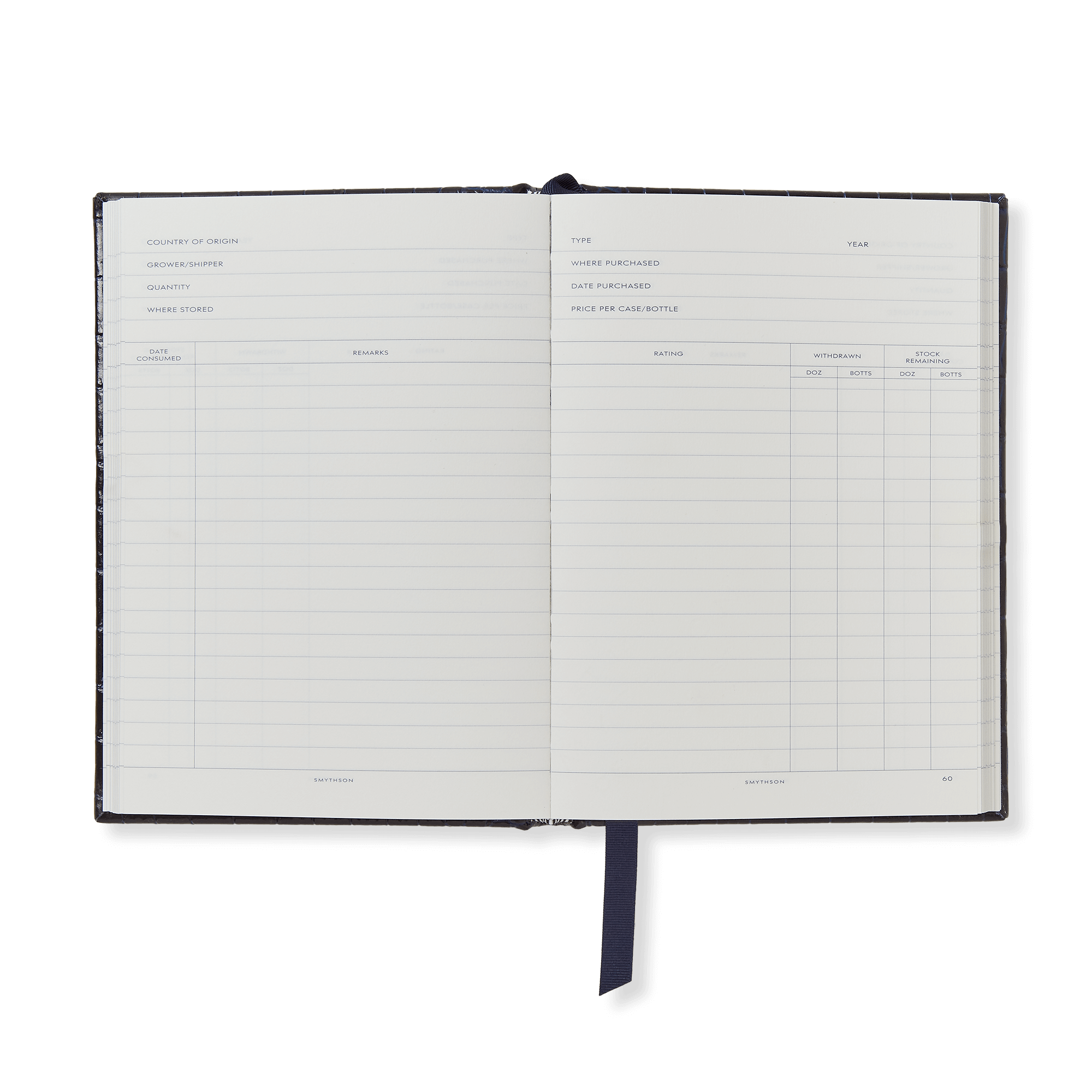 Hardbound Cellar Book in Mara - Navy