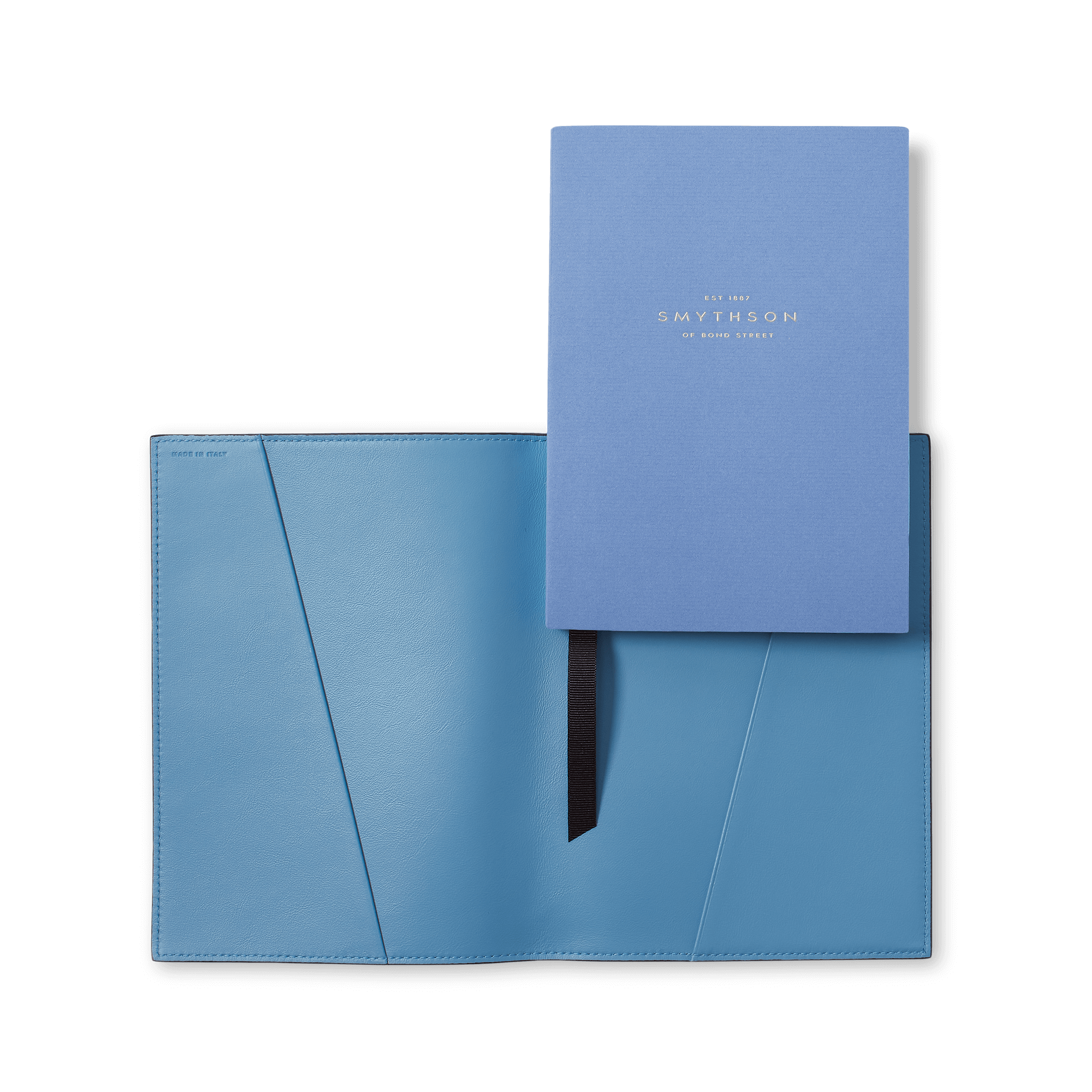 Taccuino Evergreen ricaricabile di medie dimensioni, modello Ludlow - Blu del Nilo
