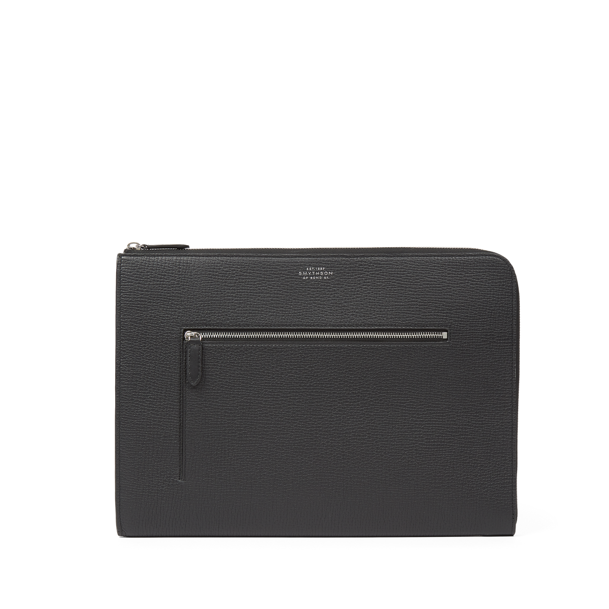 Small Laptop Case With Zip in Ludlow in Black | Smythson