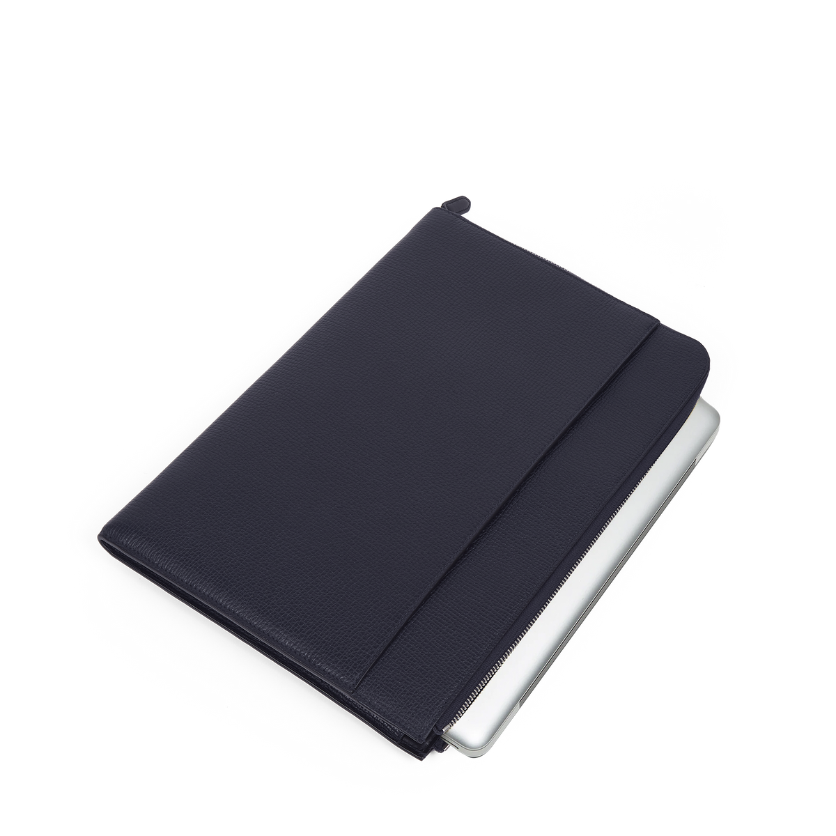 Small Laptop Case With Zip in Ludlow in Navy | Smythson United States Small Laptop Case With Zip in Ludlow in Navy | Smythson United States