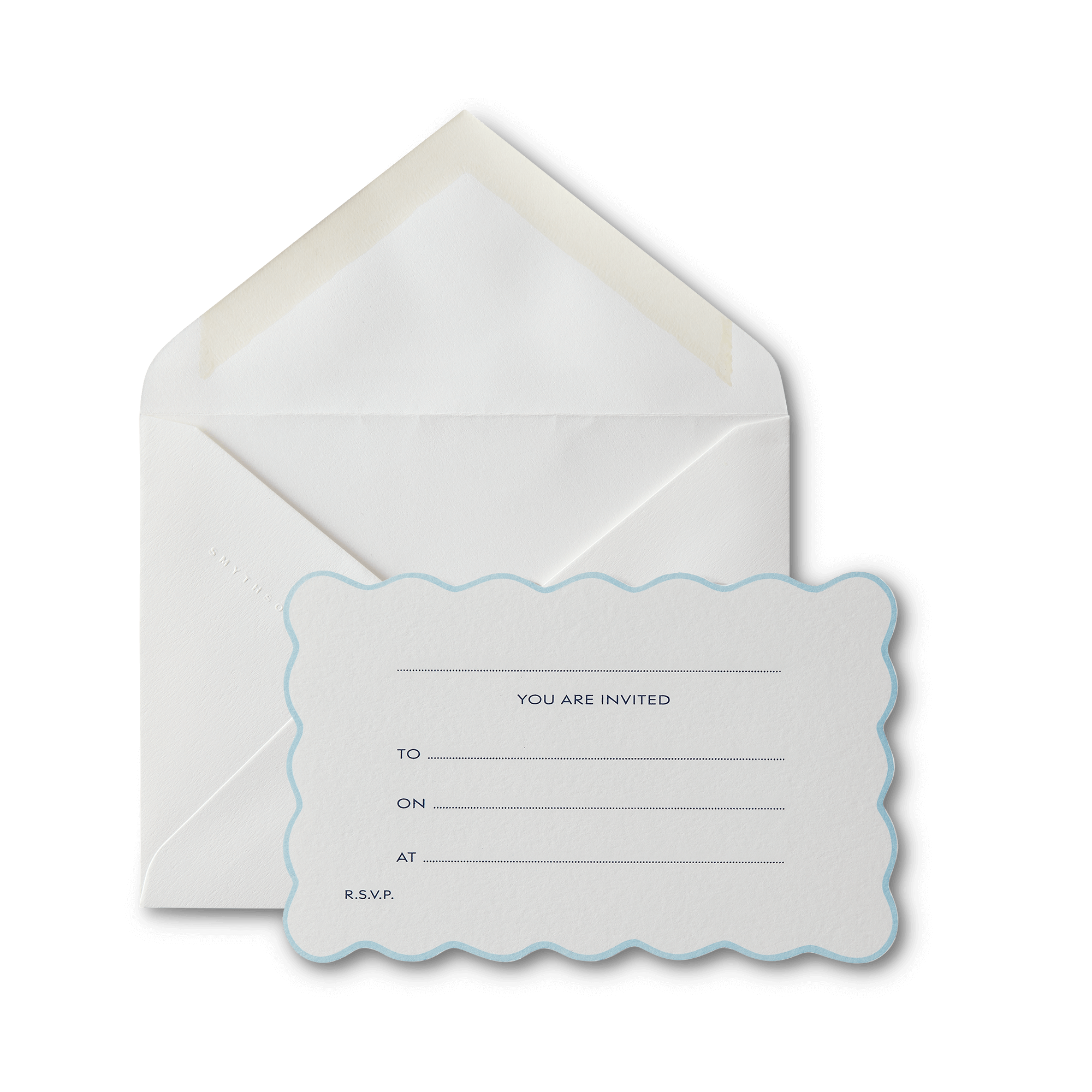 'You are invited' Scalloped Open Invitations - White