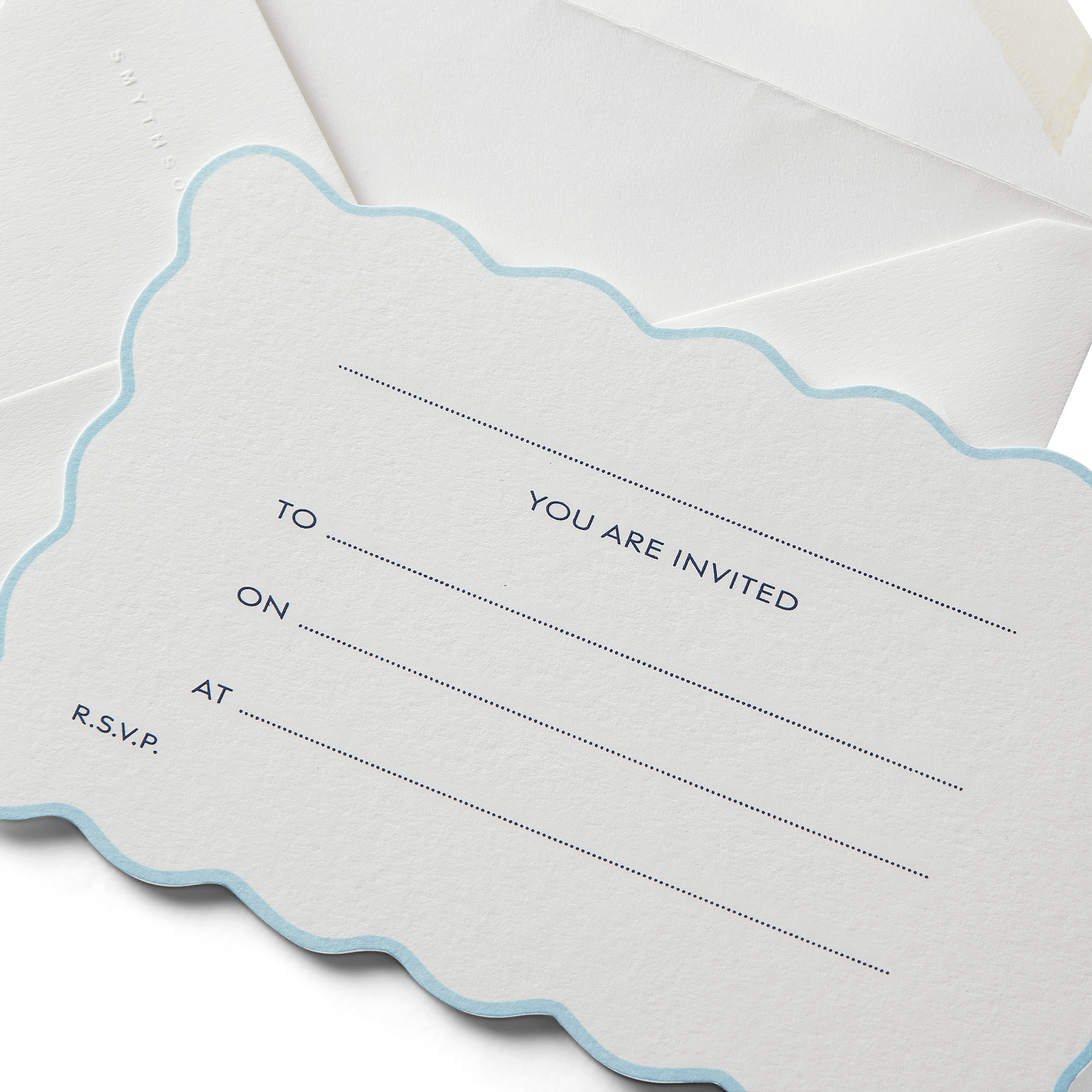 'You are invited' Scalloped Open Invitations