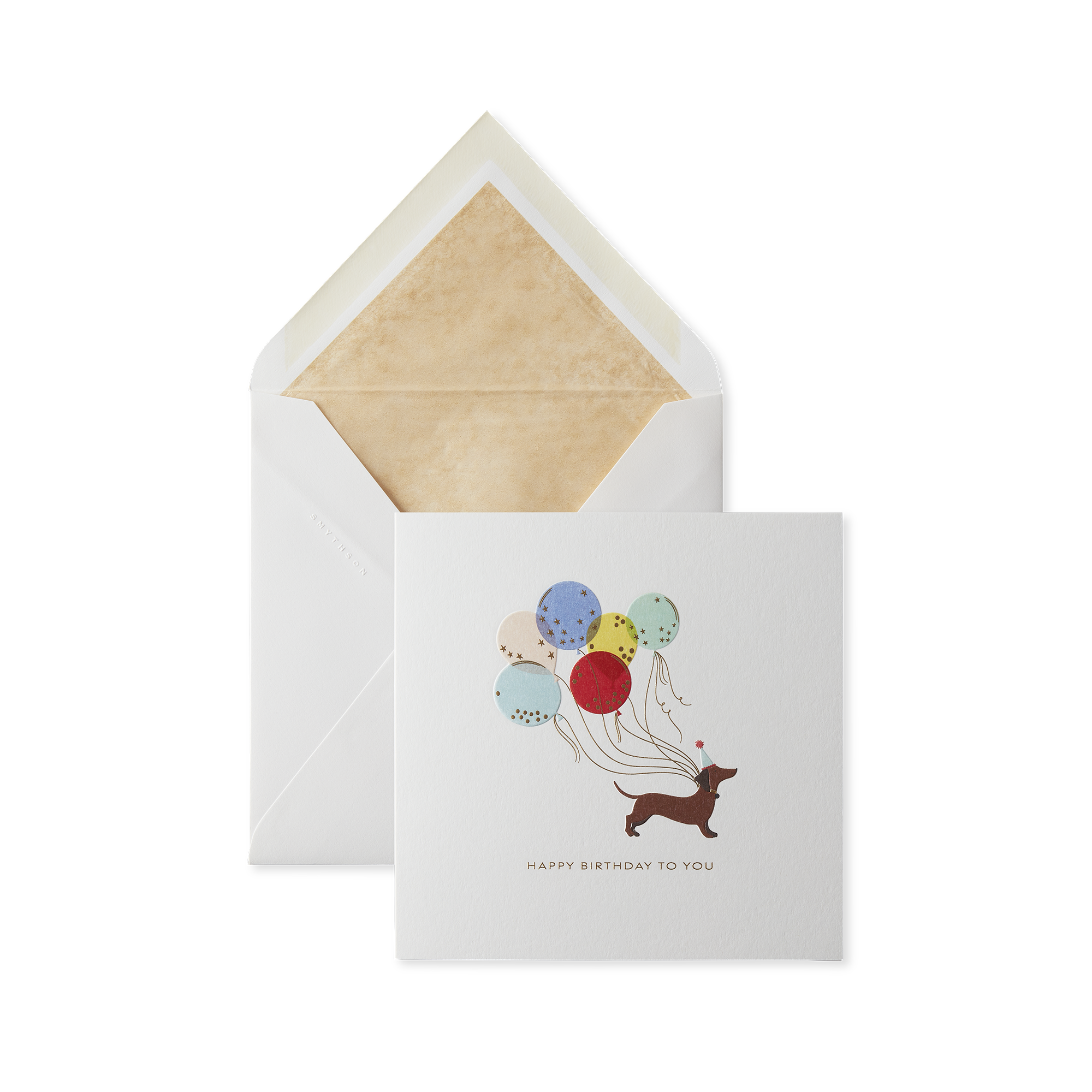Birthday Dog Balloons Card - White