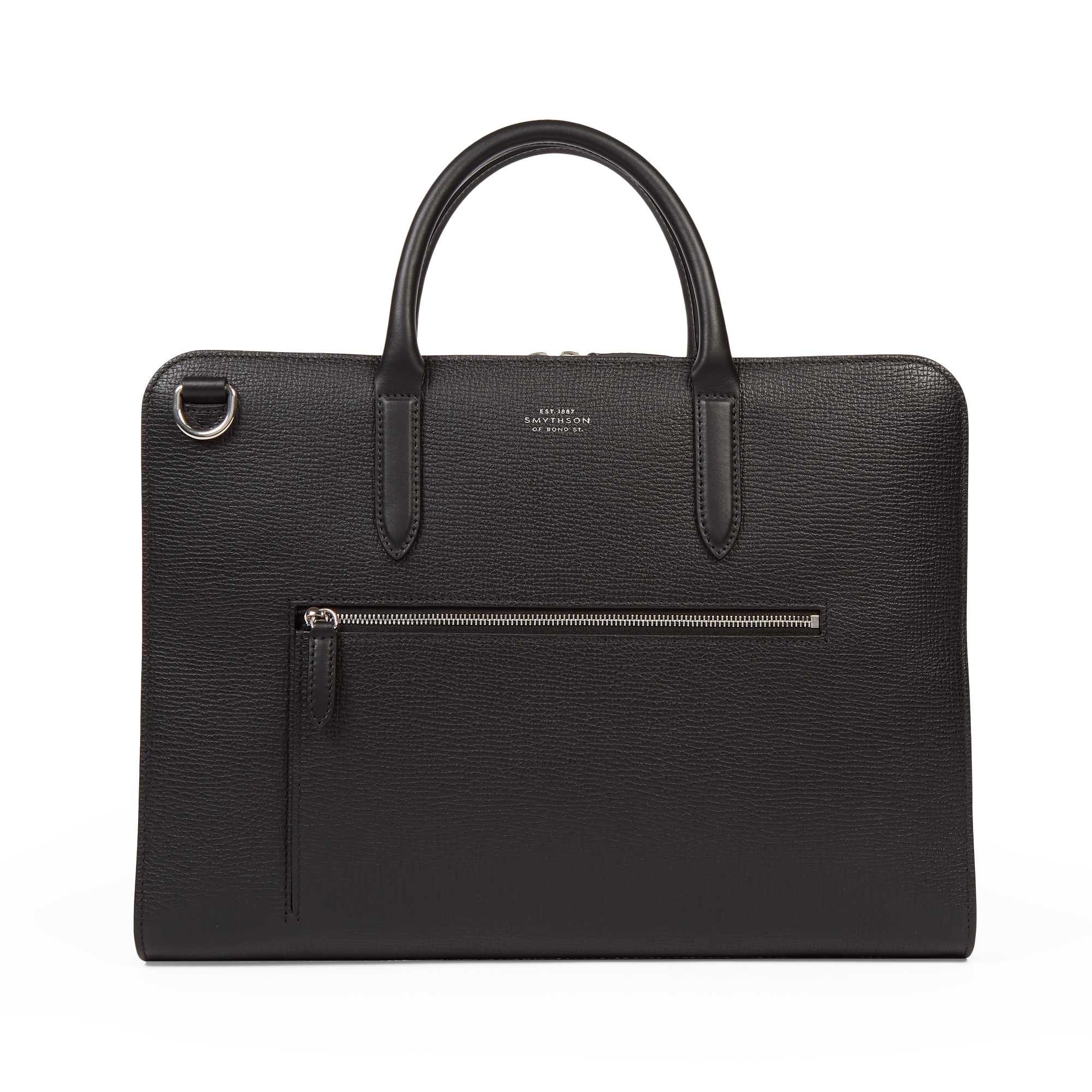 Ultra Slim Briefcase with Zip Front in Ludlow - Black
