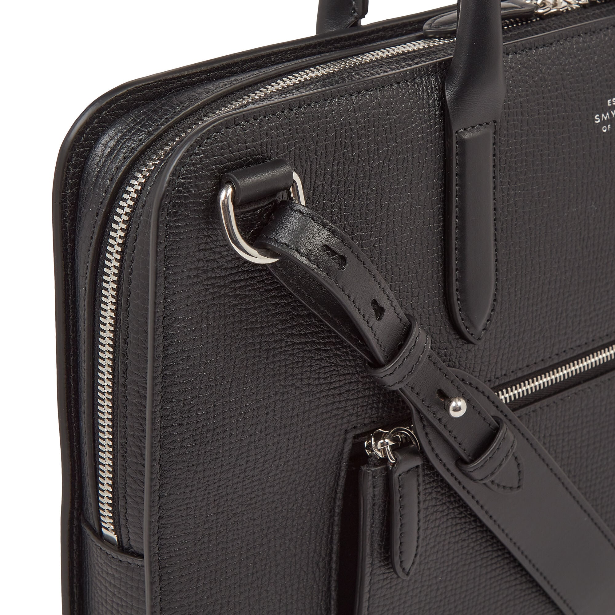 Ultra Slim Briefcase with Zip Front in Ludlow - Black
