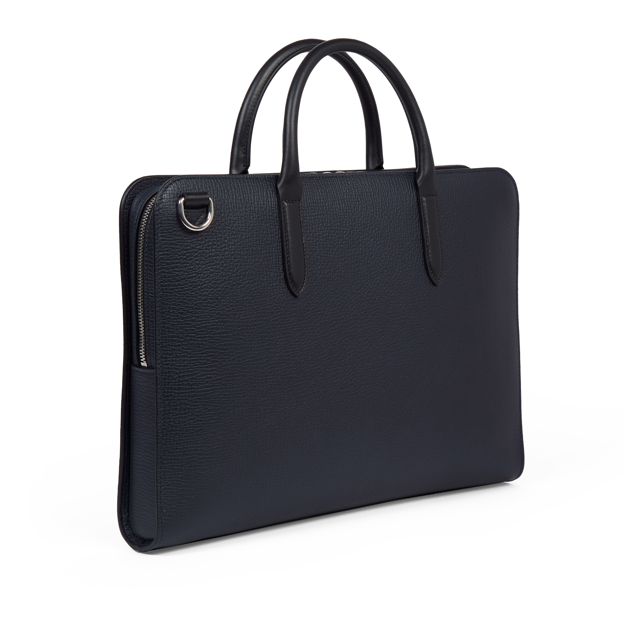 Ultra Slim Briefcase with Zip Front in Ludlow - Navy