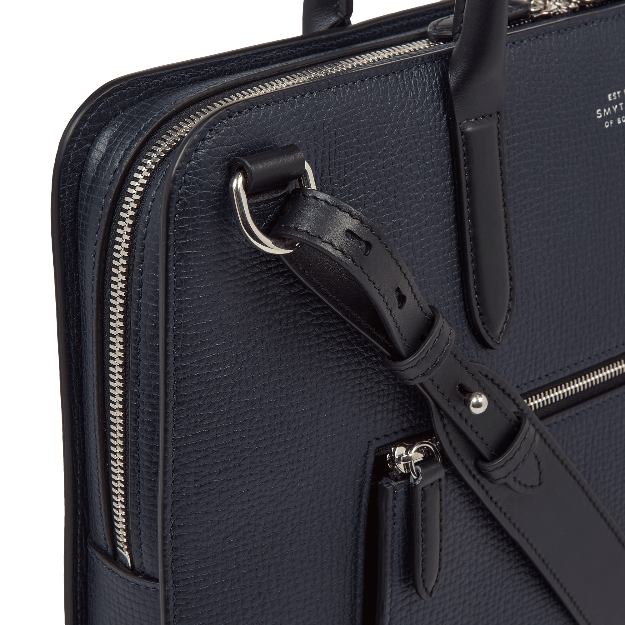 Ultra Slim Briefcase with Zip Front in Ludlow - Navy