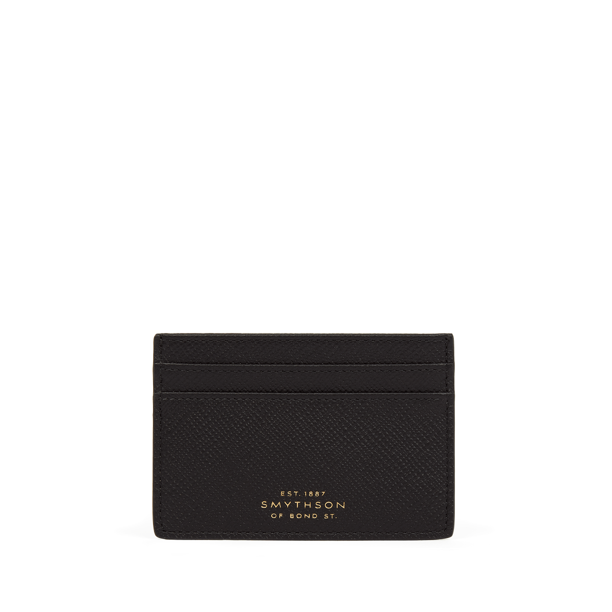 SMYTHSON フラットカードホルダー Panama Flat Card Holder in Panama in Black | Smythson