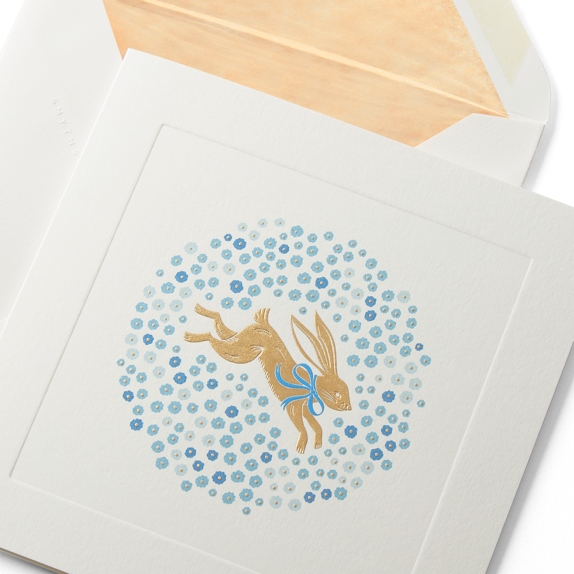 Spring Bunny Easter Egg Card - White