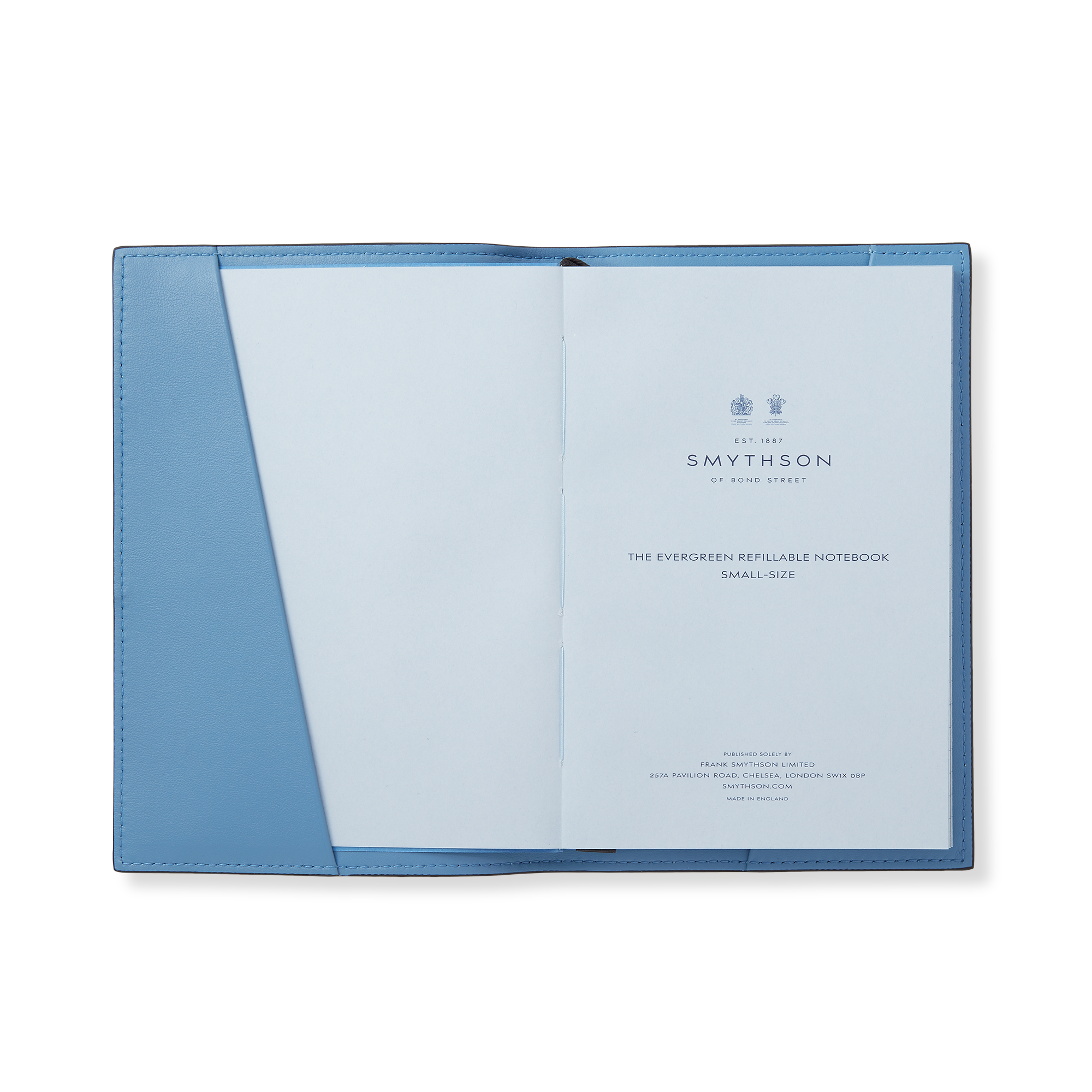 Evergreen Refillable Small Notebook in Ludlow - Nile Blue
