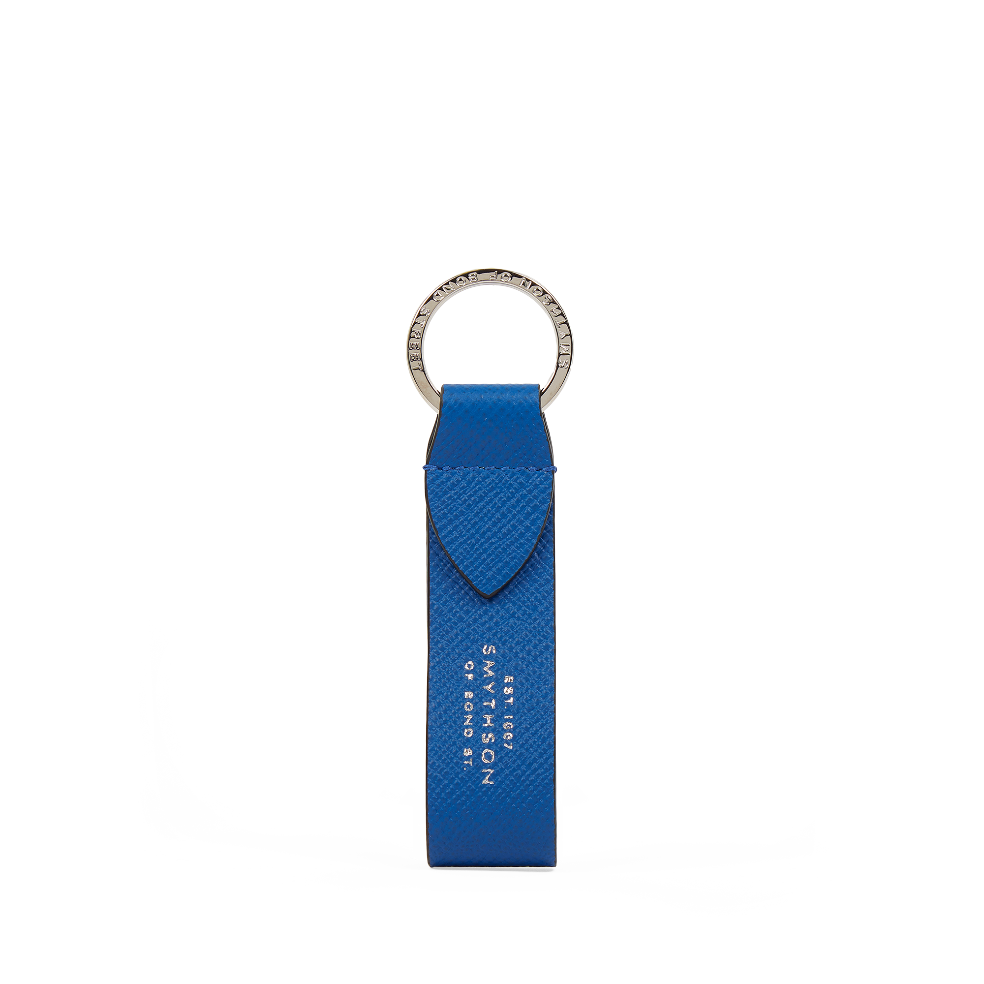 Keyring with Leather Strap in Panama - Cerulean