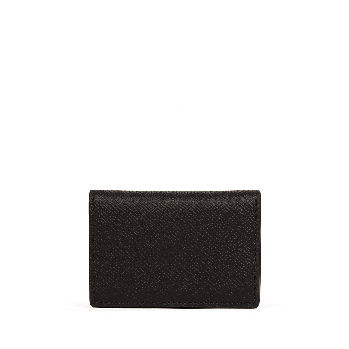Folded Card Case with Snap Closure in Panama in Black | Smythson