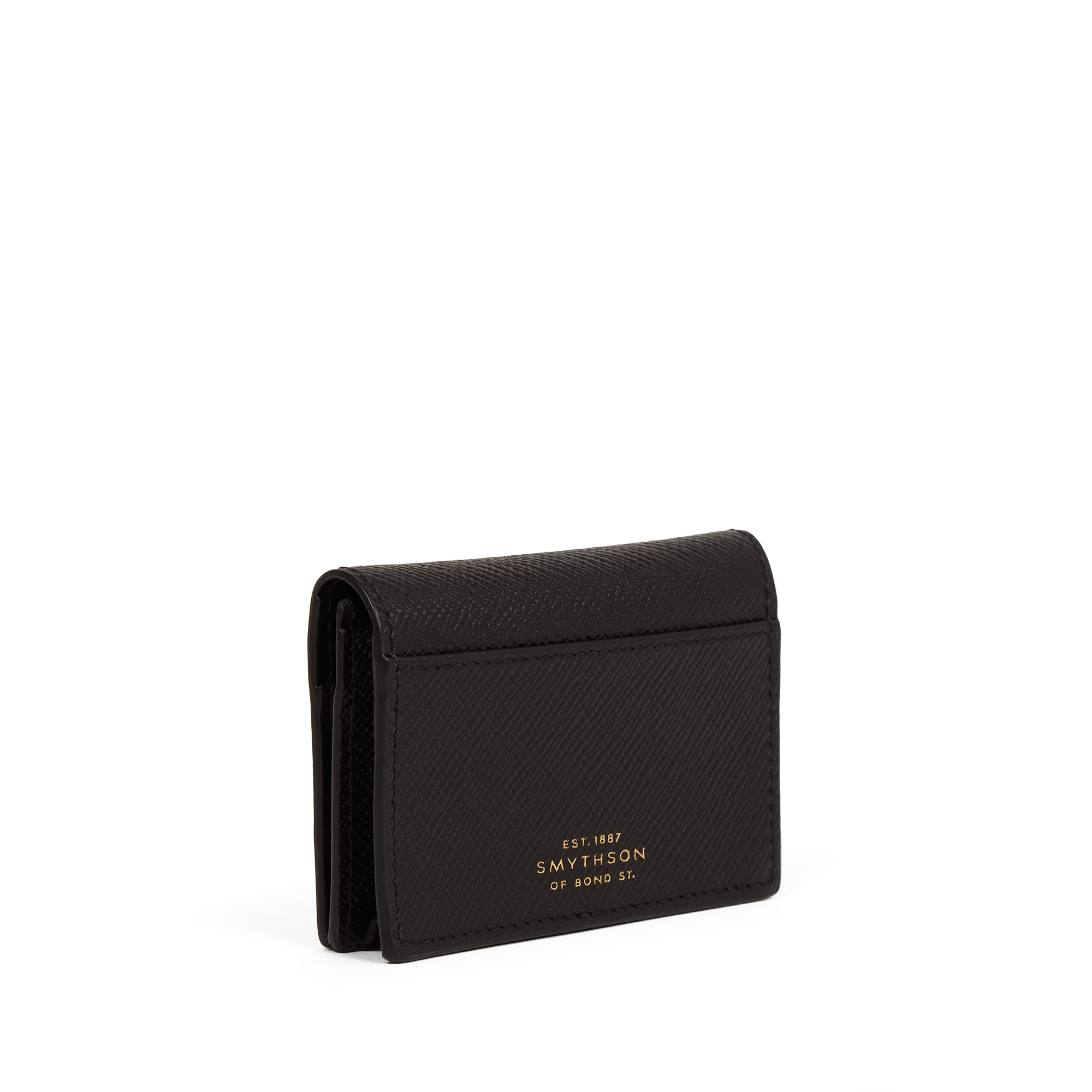 Folded Card Case with Snap Closure in Panama - Black