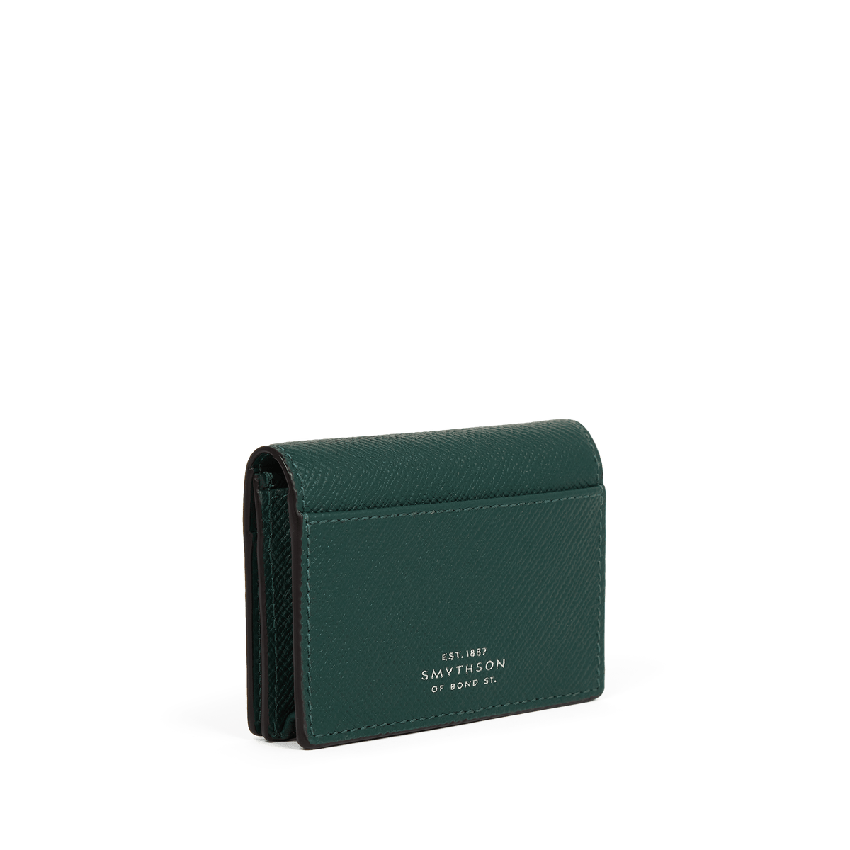 Folded Card Case with Snap Closure in Panama in Forest | Smythson Folded Card Case with Snap Closure in Panama in Forest | Smythson