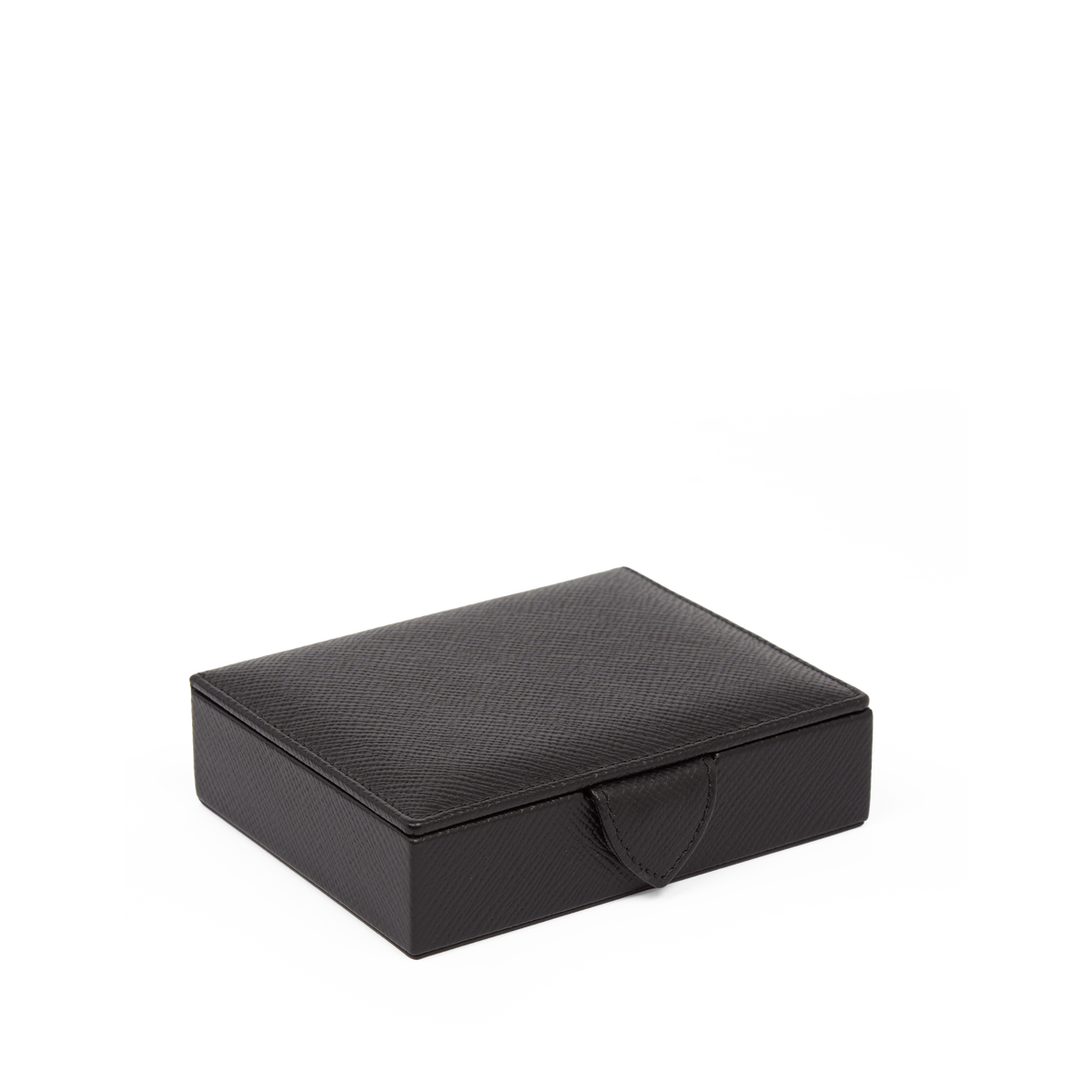 Kleine quadratische Schmuckschatulle aus Panama in Black