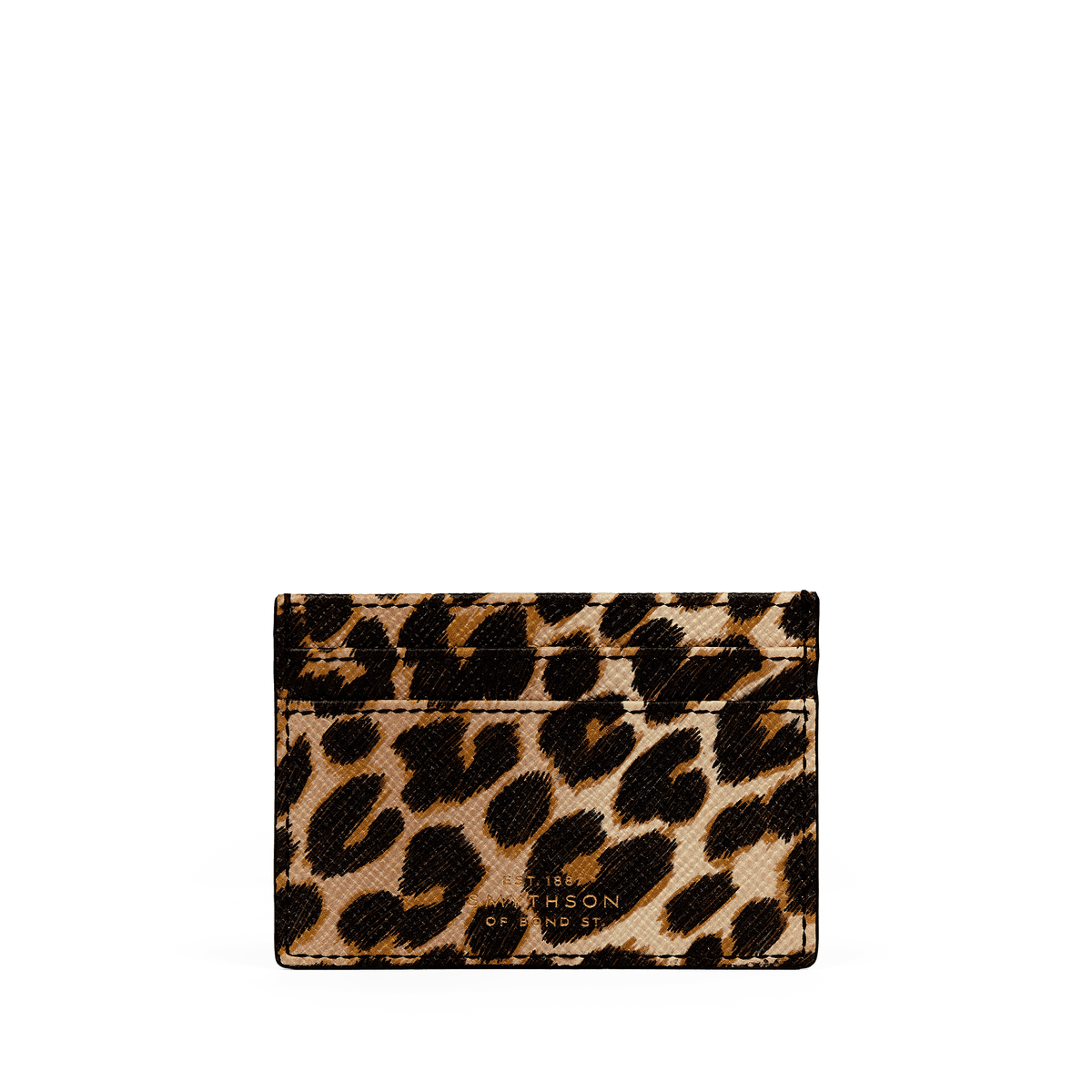 Flat Card Holder in Panama in Leopard | Smythson