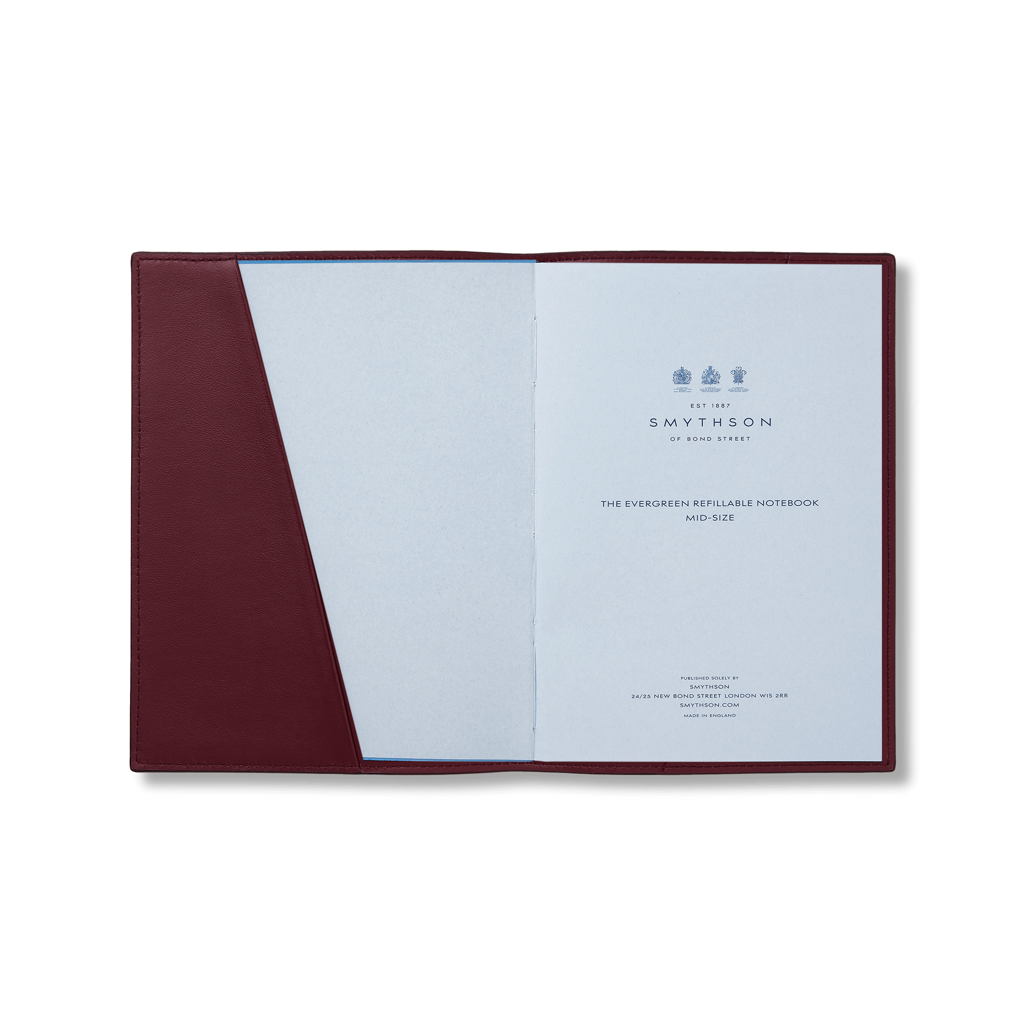 Evergreen Refillable Mid-Size Notebook in Ludlow - Dark Cherry