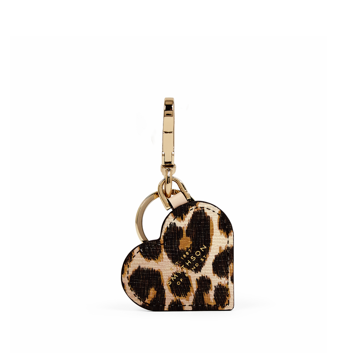Envelope As Vg Heart Keyring in Panama in Leopard | Smythson United Kingdom