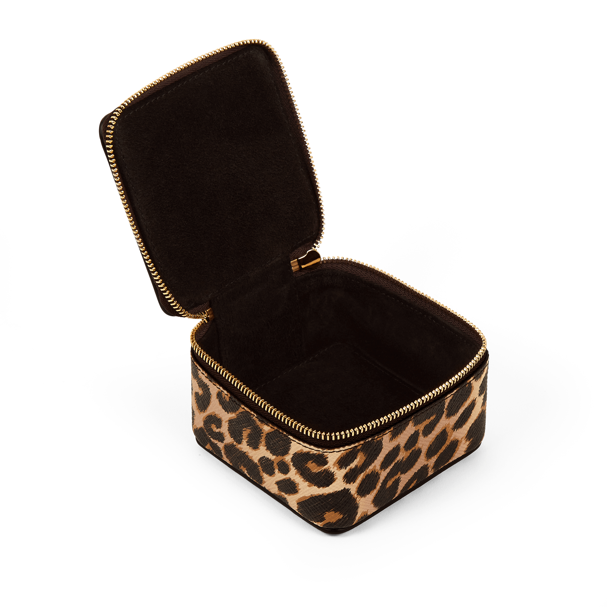 Medium Square Trinket Case in Panama - Leopard