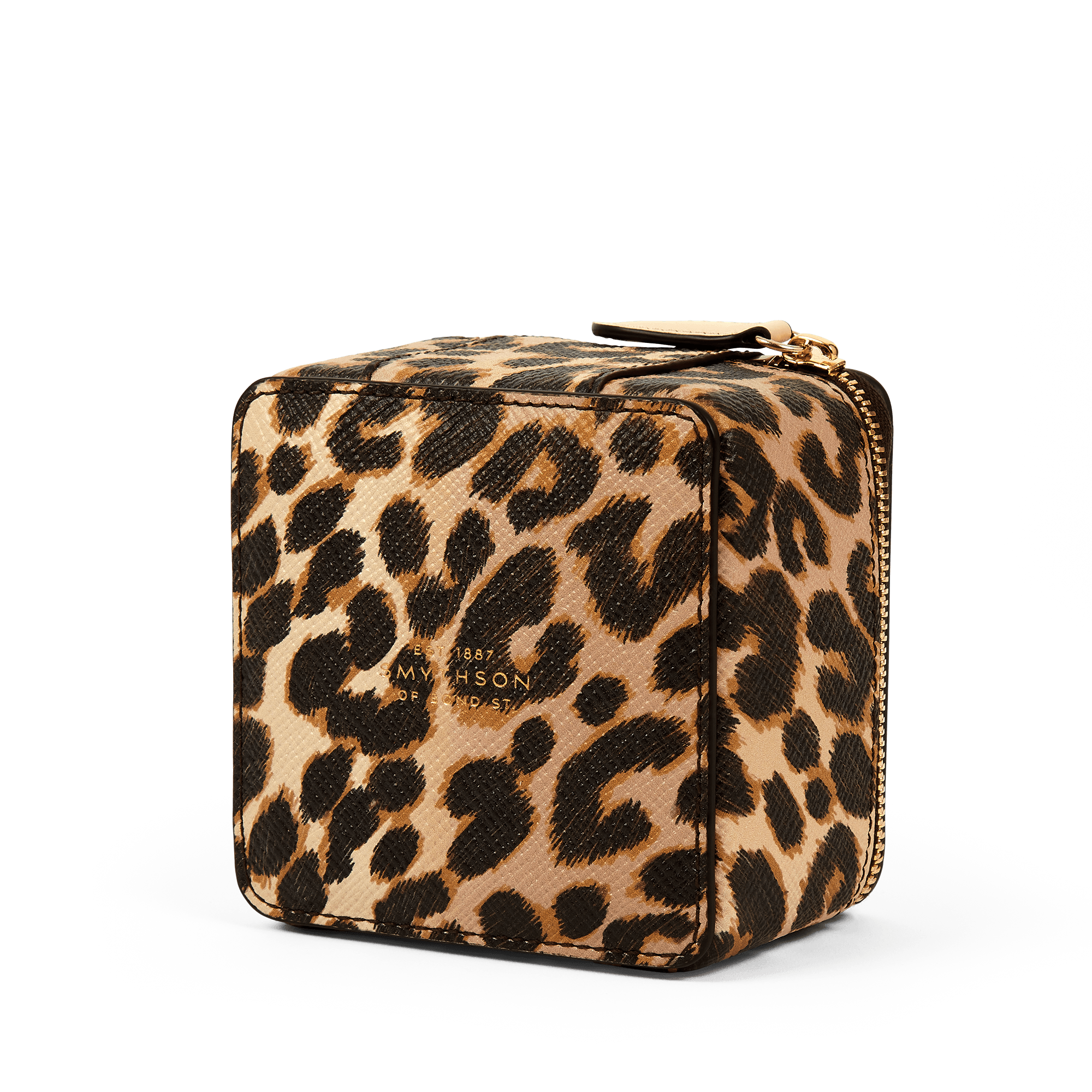 Medium Square Trinket Case in Panama - Leopard