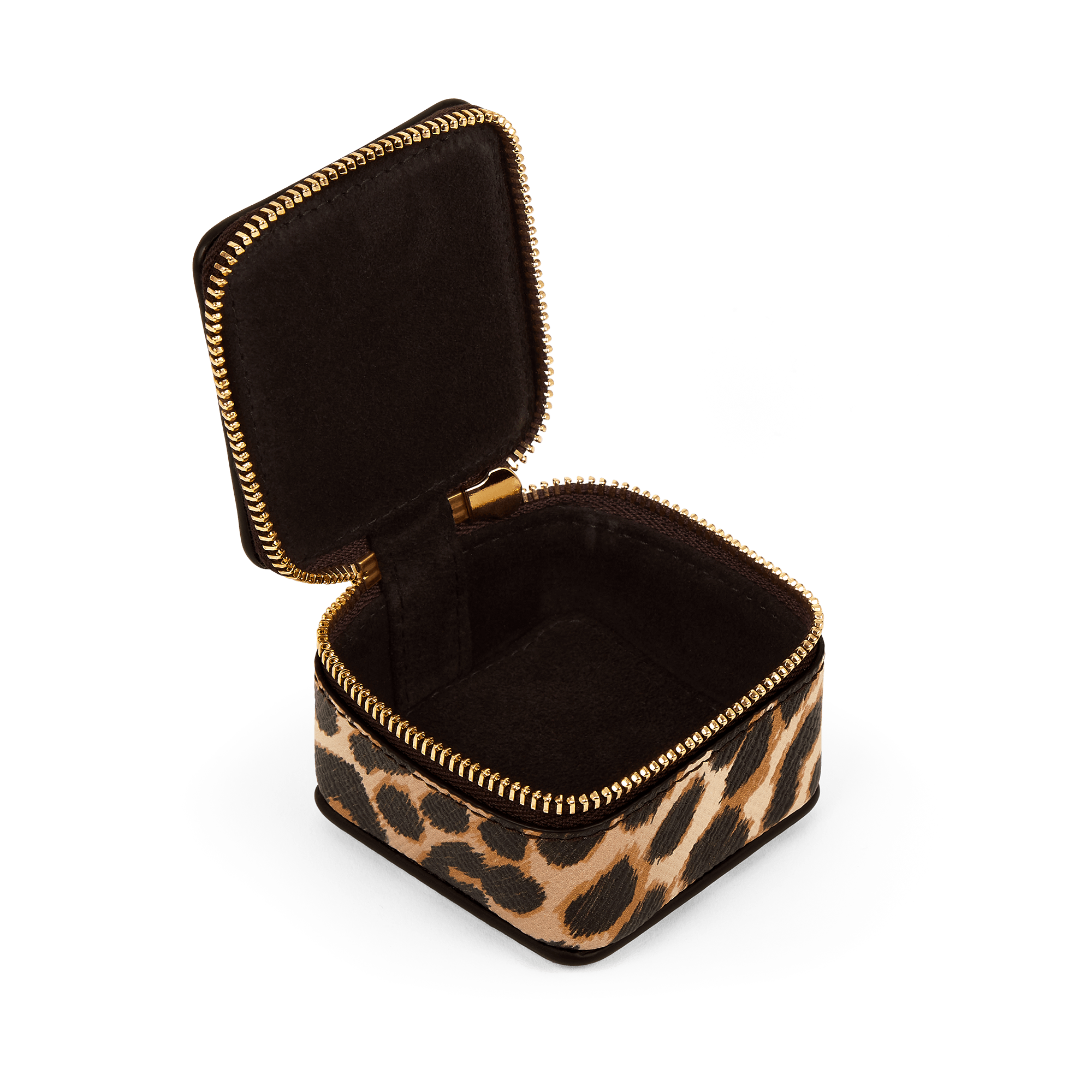 Small Square Trinket Case in Panama - Leopard
