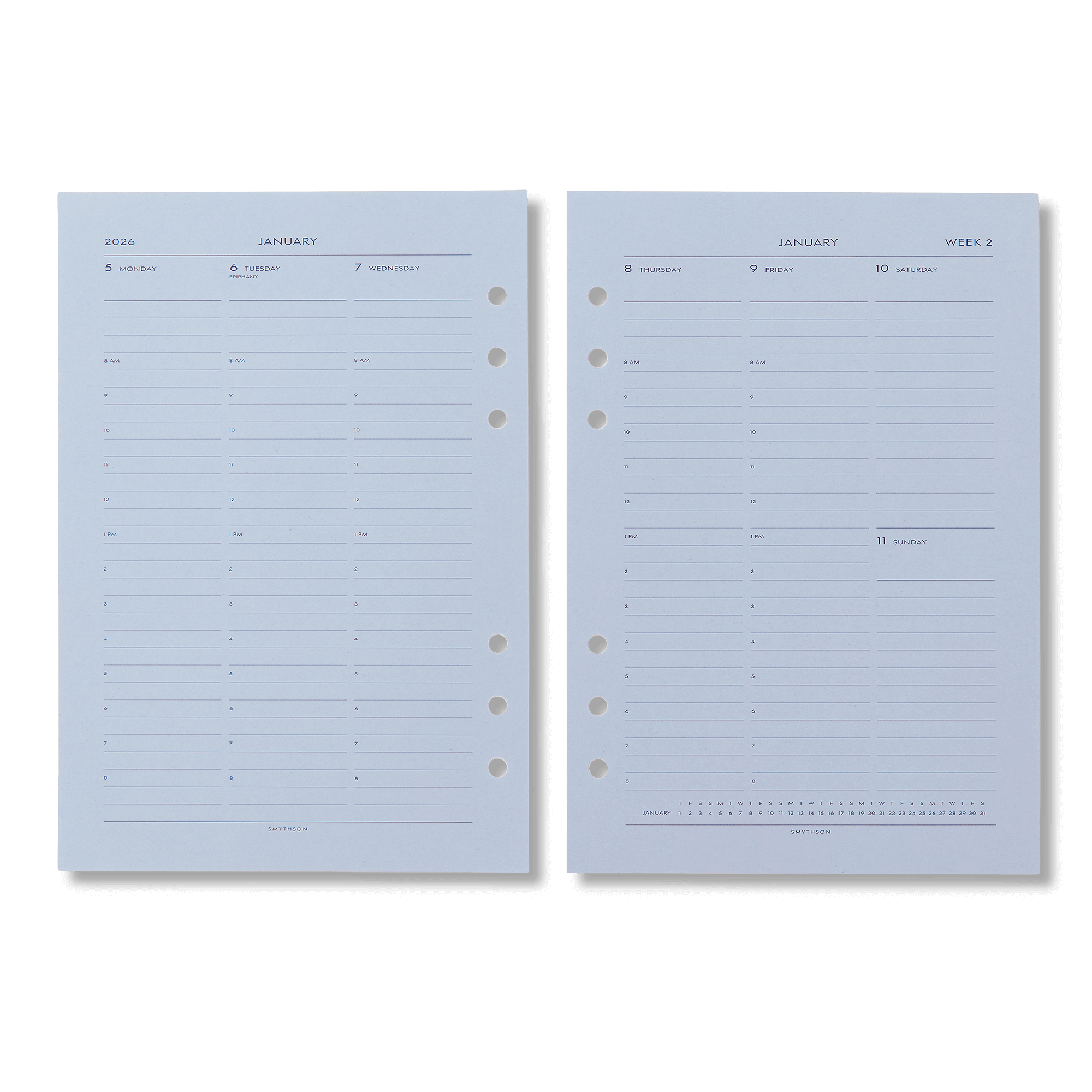 2026 Dukes Weekly Diary refill - Pale Blue