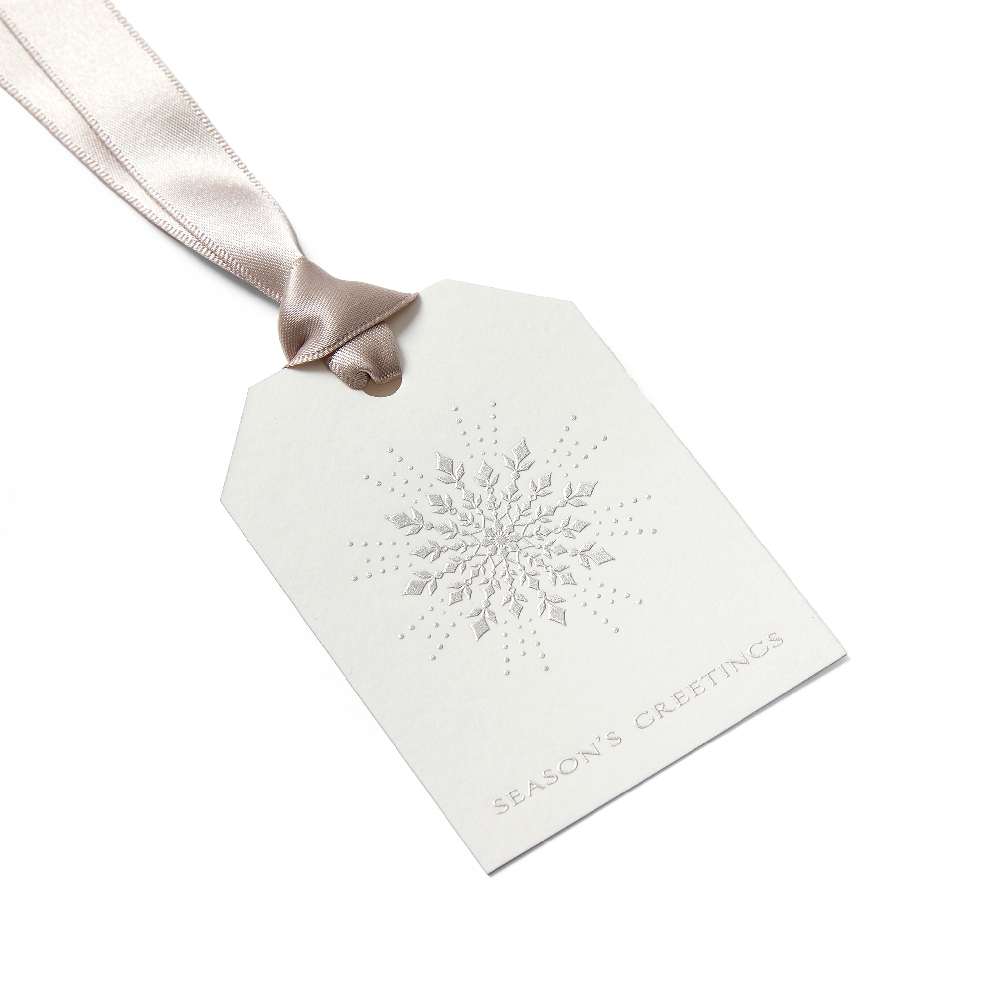 Seasons Greetings Gift Tag Set - White