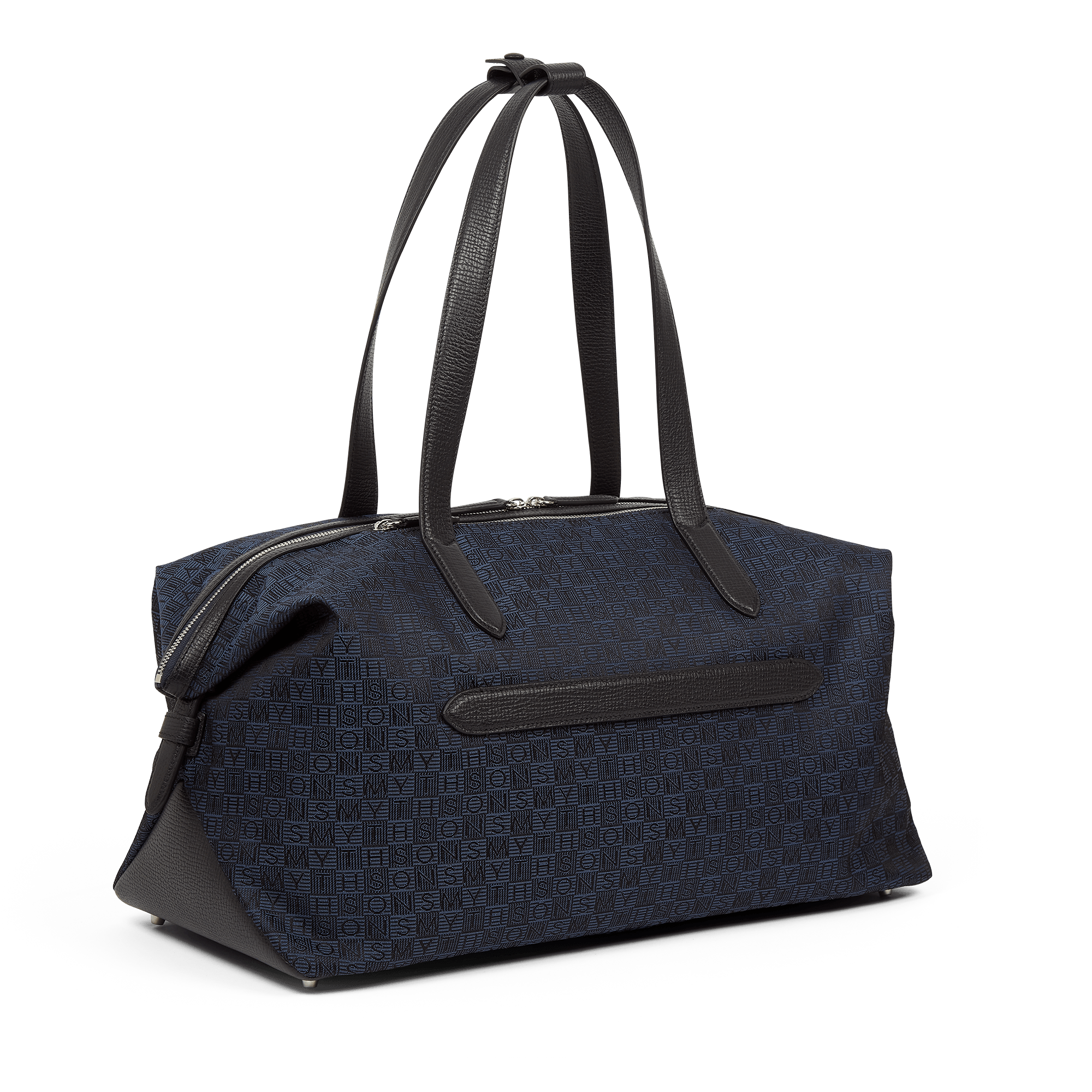 Small Travel Bag in Stamp Canvas - Navy Stamp