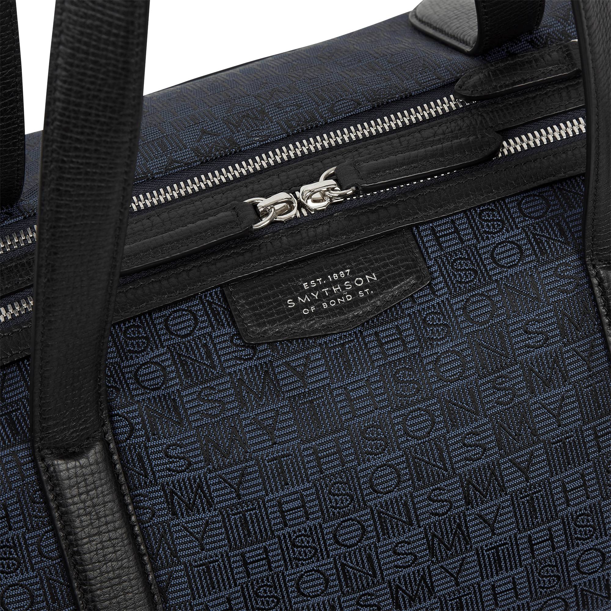 Small Travel Bag in Stamp Canvas - Navy Stamp