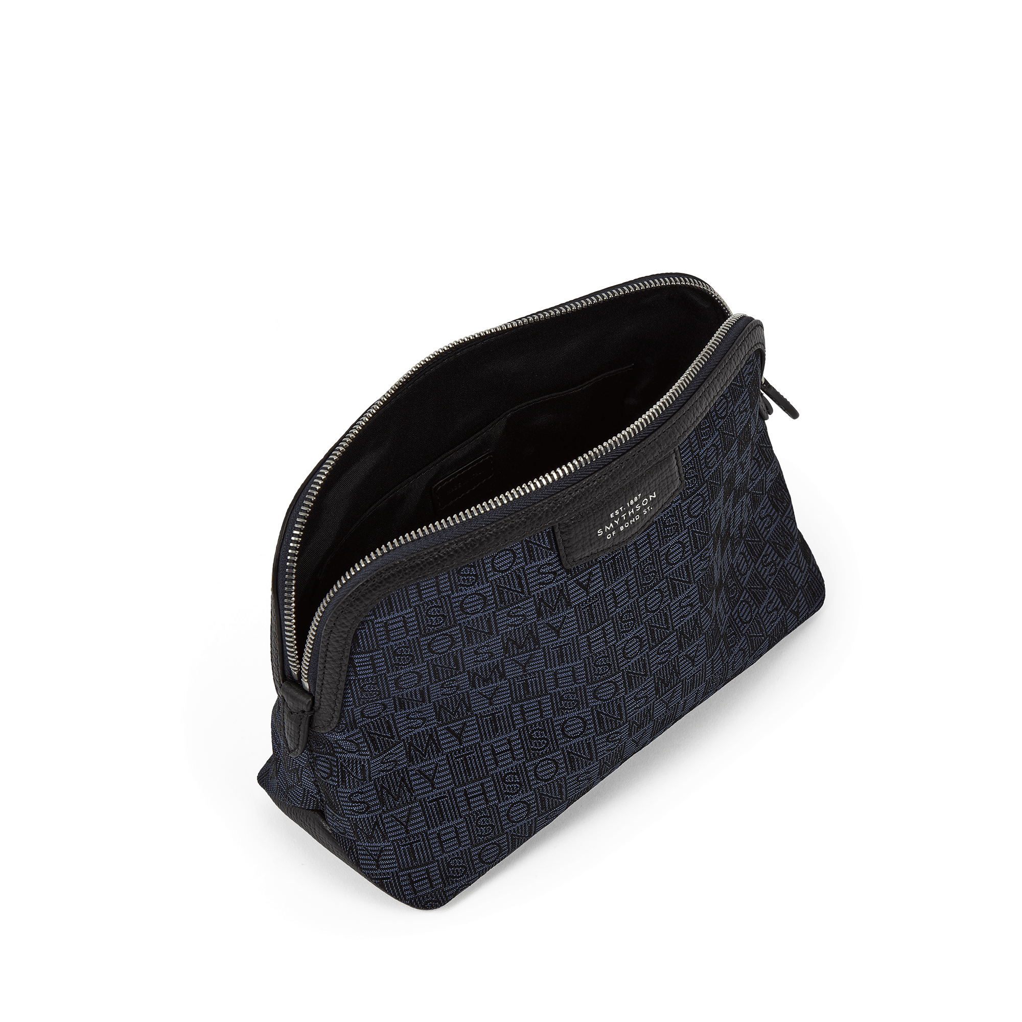 Travel Pouch in Stamp Canvas - Navy Stamp