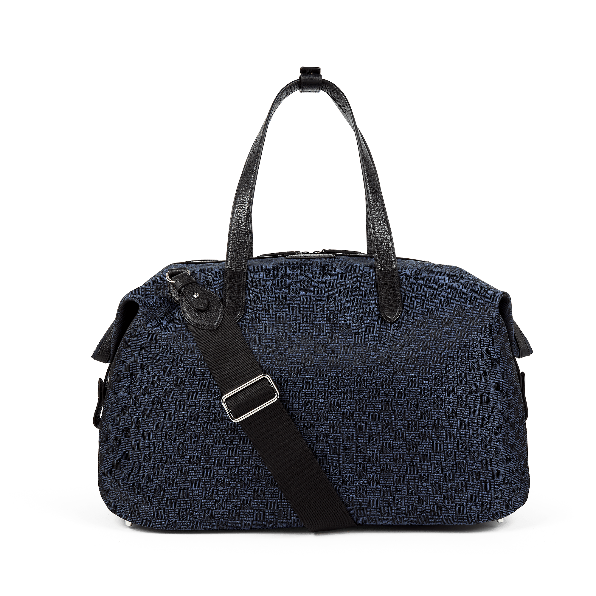 Travel Bag in Stamp Canvas - Navy Stamp
