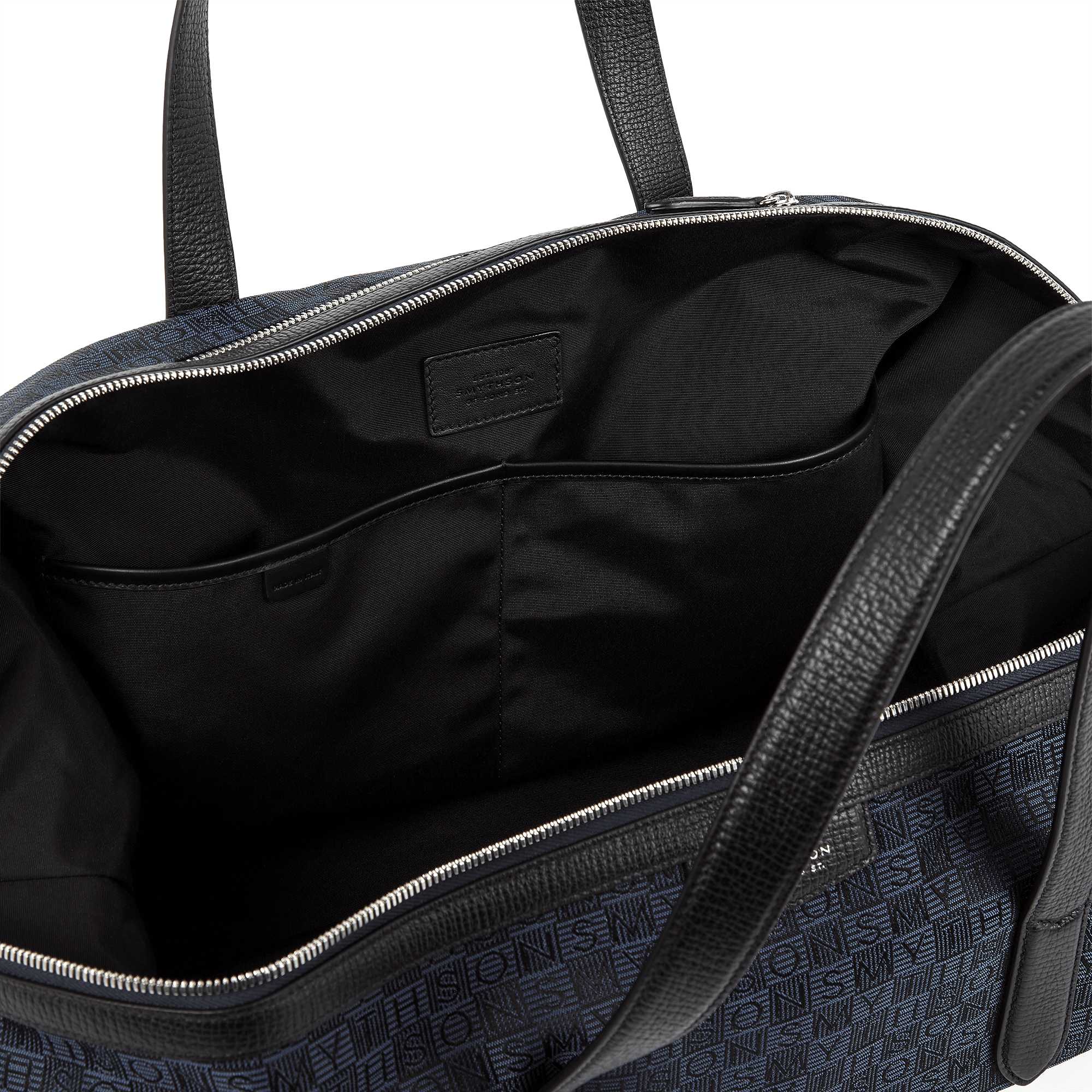 Travel Bag in Stamp Canvas - Navy Stamp