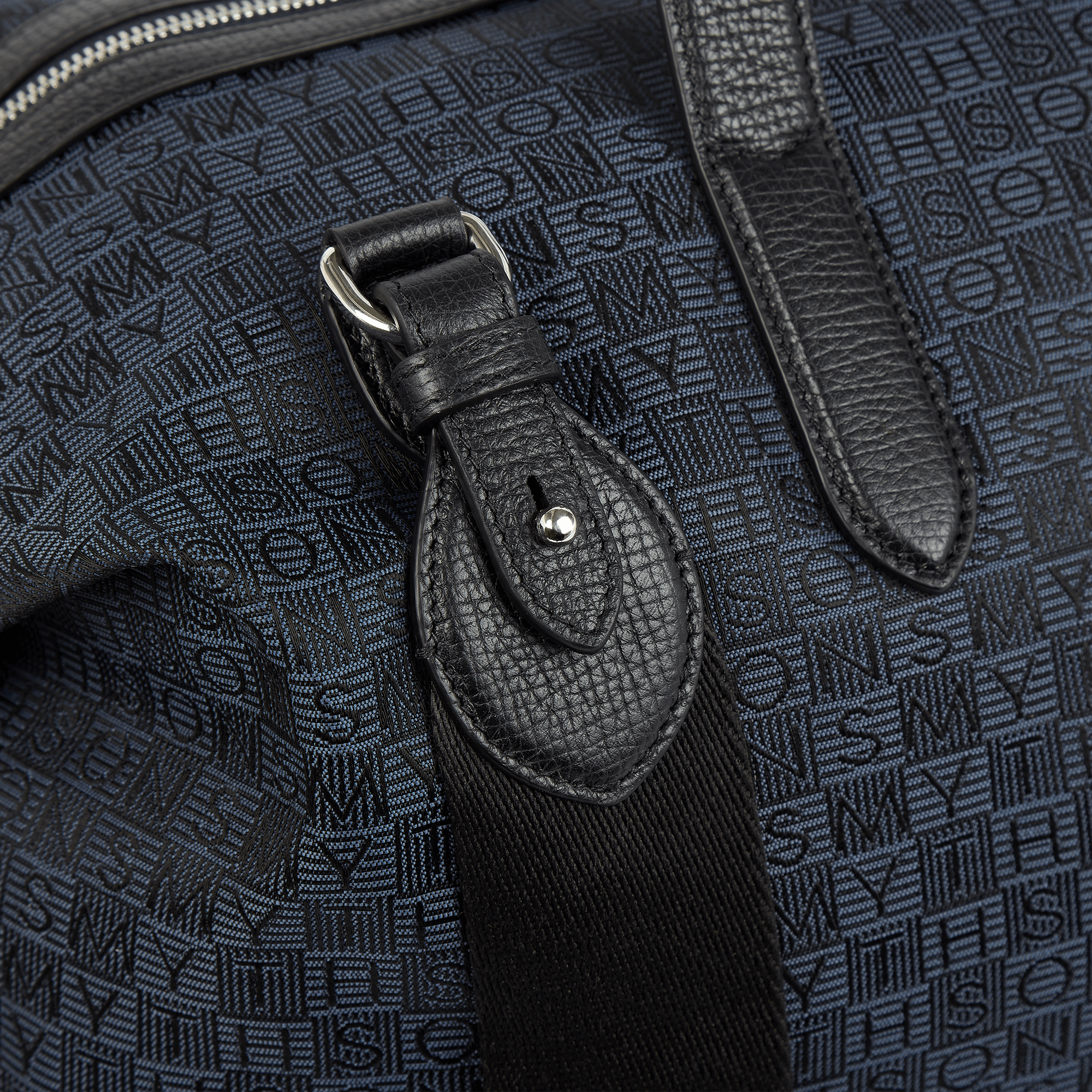 Travel Bag in Stamp Canvas - Navy Stamp