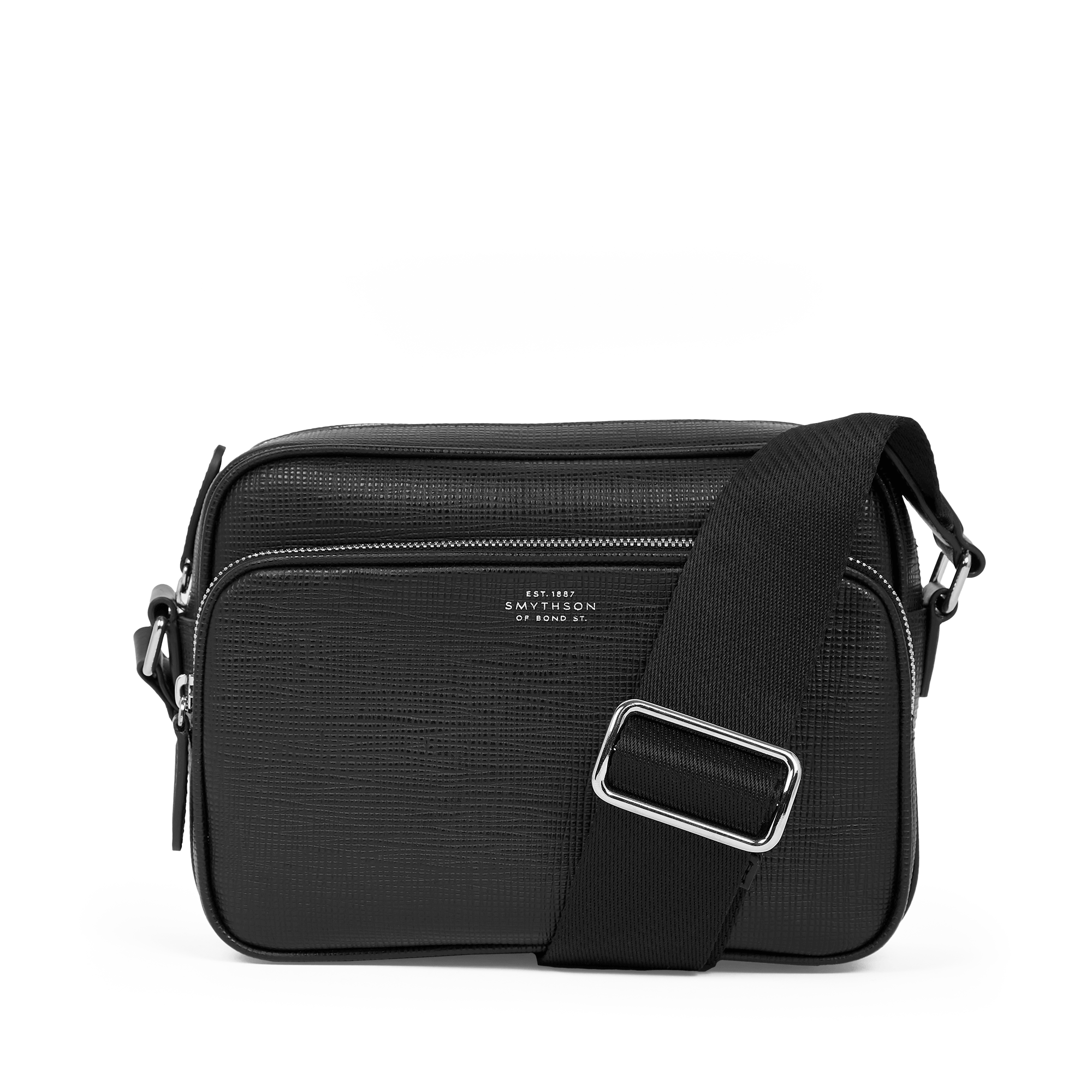Double Zip Pouch Crossbody Bag in Panama - Black
