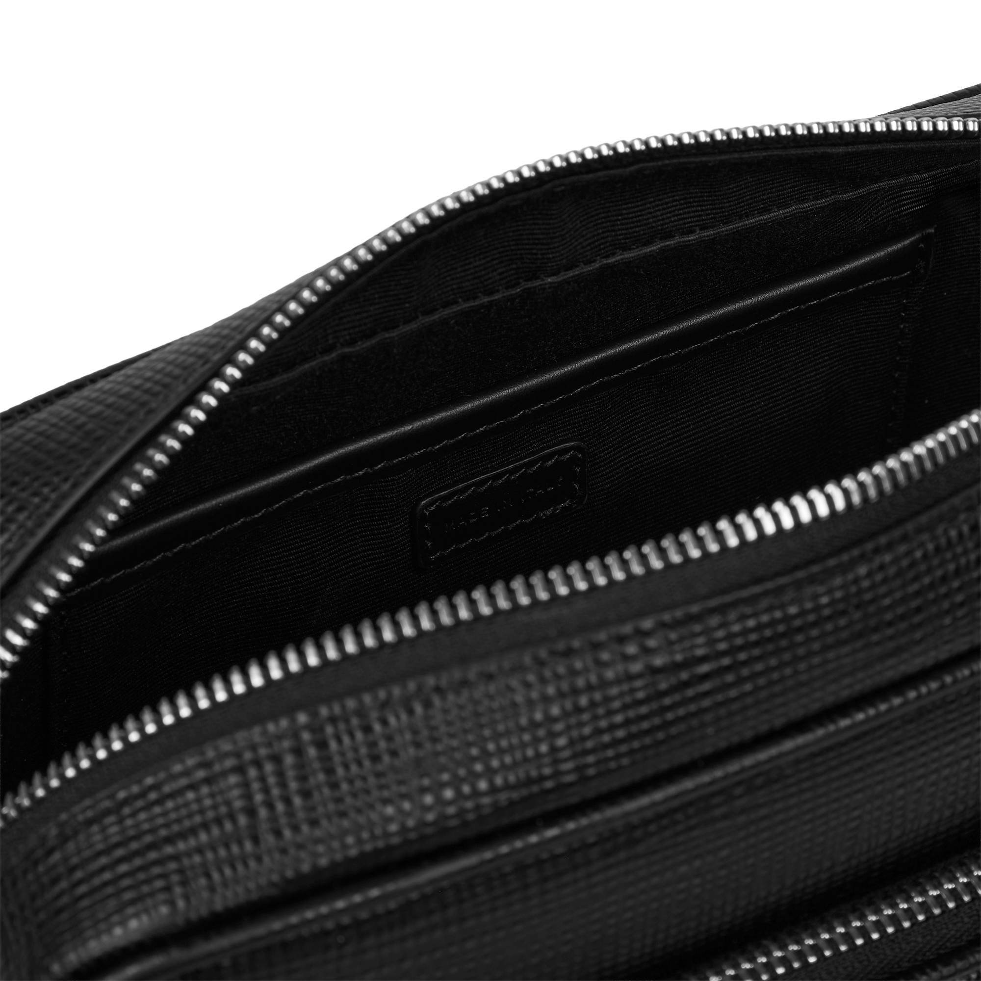 Double Zip Pouch Crossbody Bag in Panama - Black