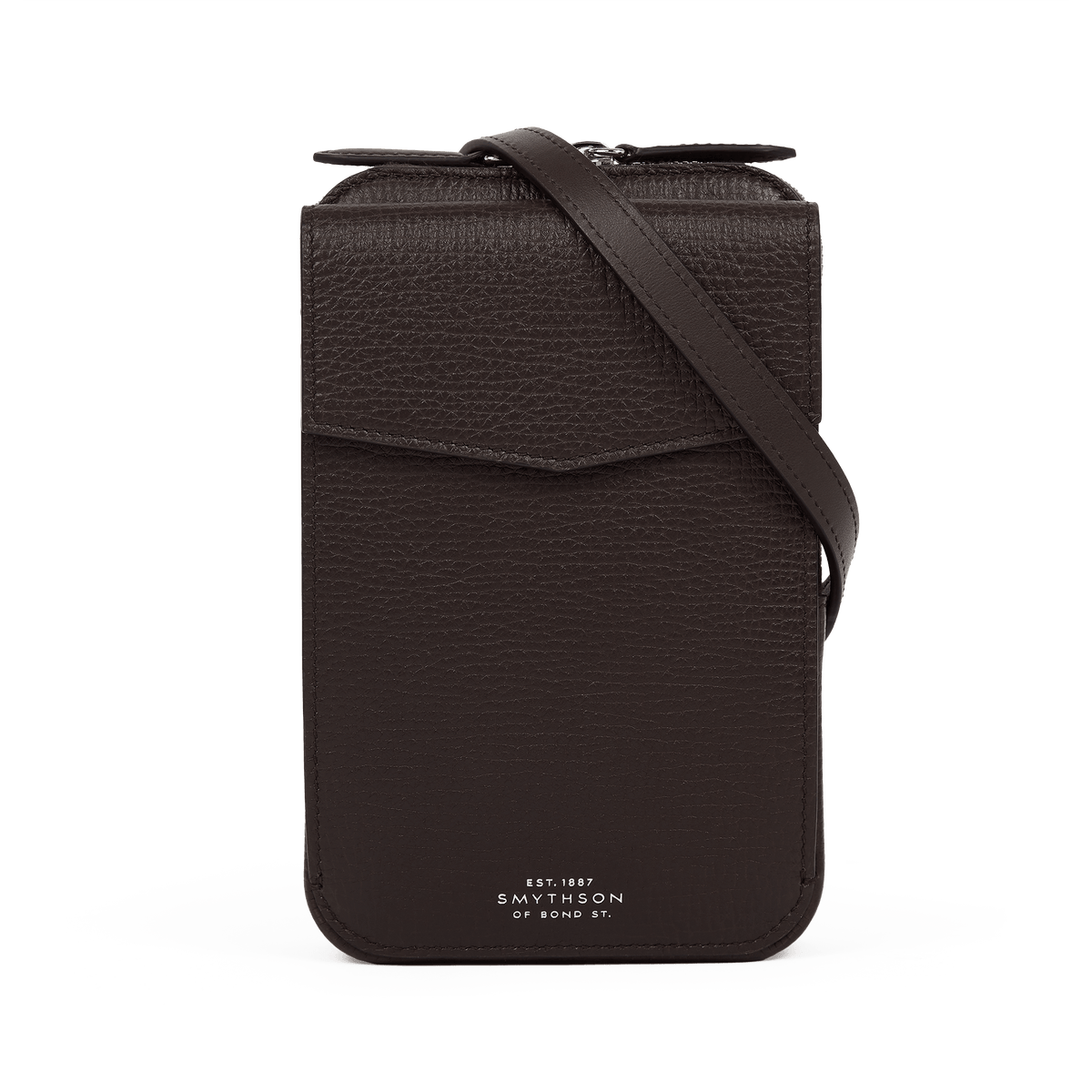 Crossbody Pouch in Ludlow in Dark Brown | Smythson