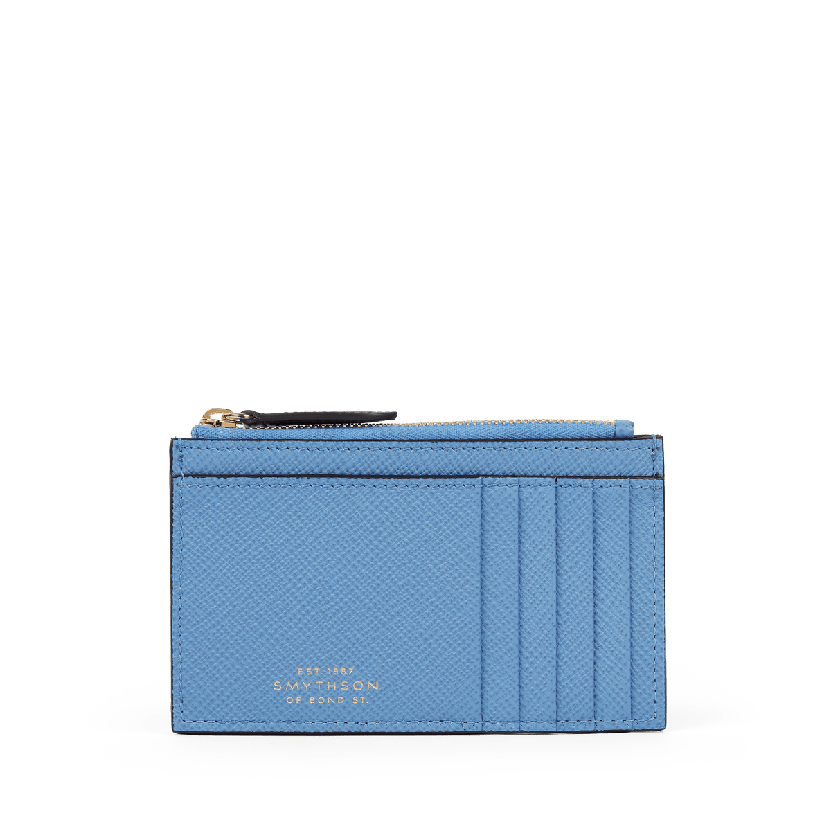 8 Card Slot Coin Purse in Panama in Nile Blue | Smythson United