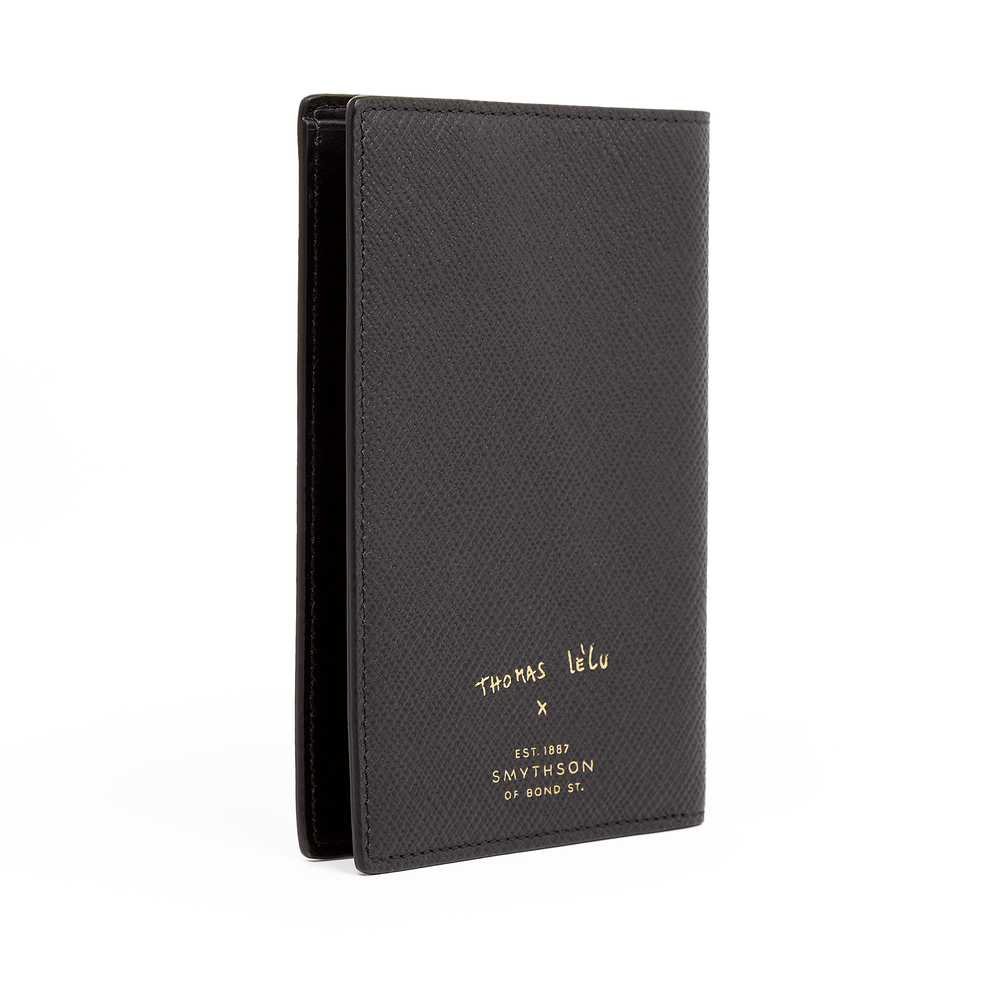 Smythson x Thomas Lélu Passport Cover in Panama - Thomas Lélu Black