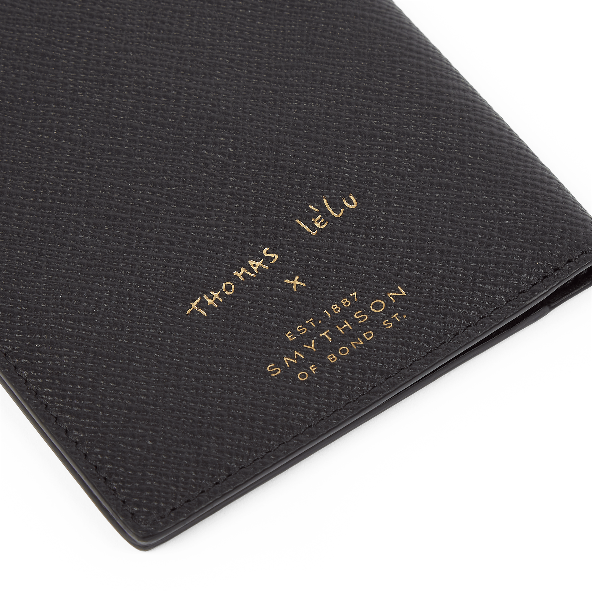 Smythson x Thomas Lélu Passport Cover in Panama - Thomas Lélu Black