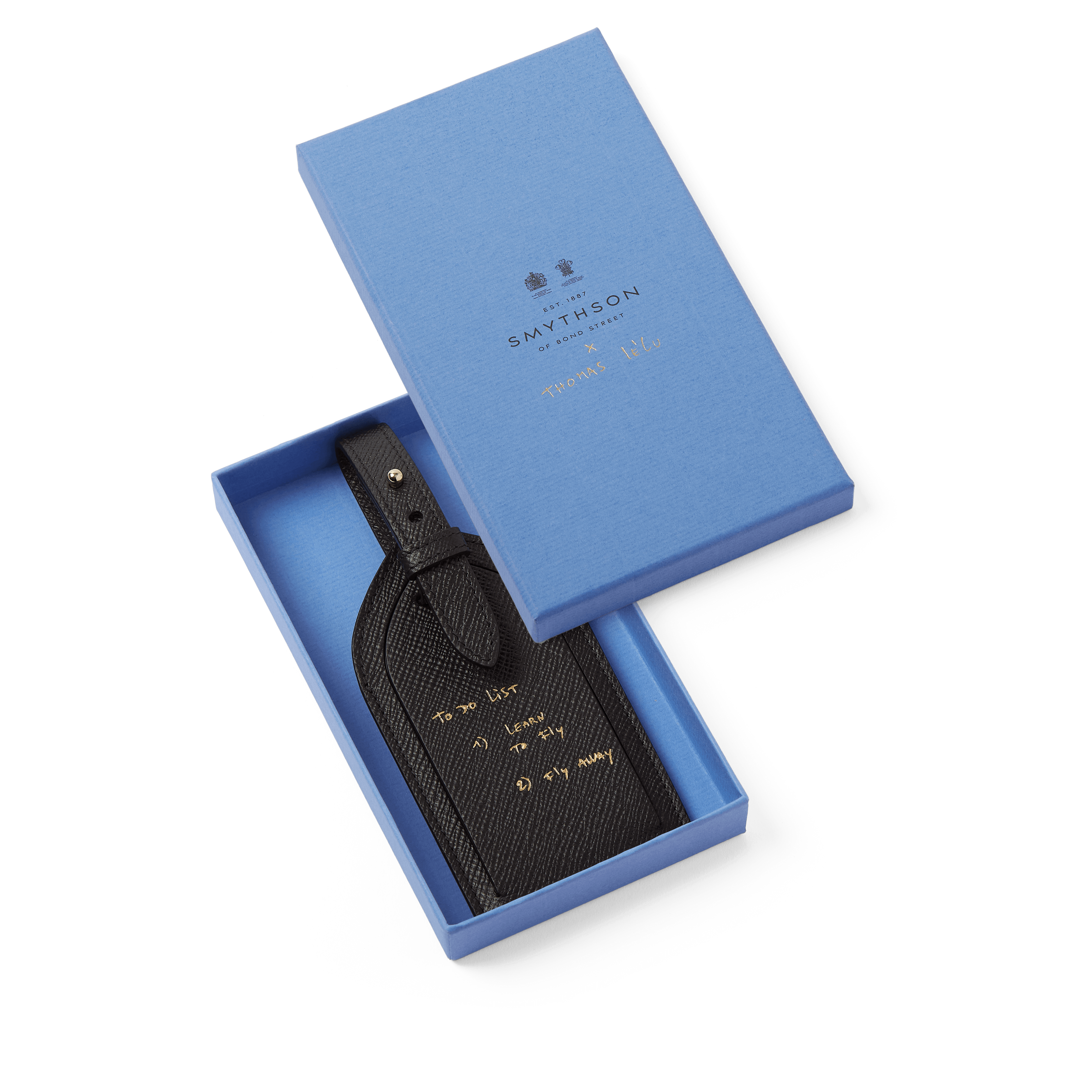 Smythson x Thomas Lélu Luggage Tag in Panama - Thomas Lélu Black
