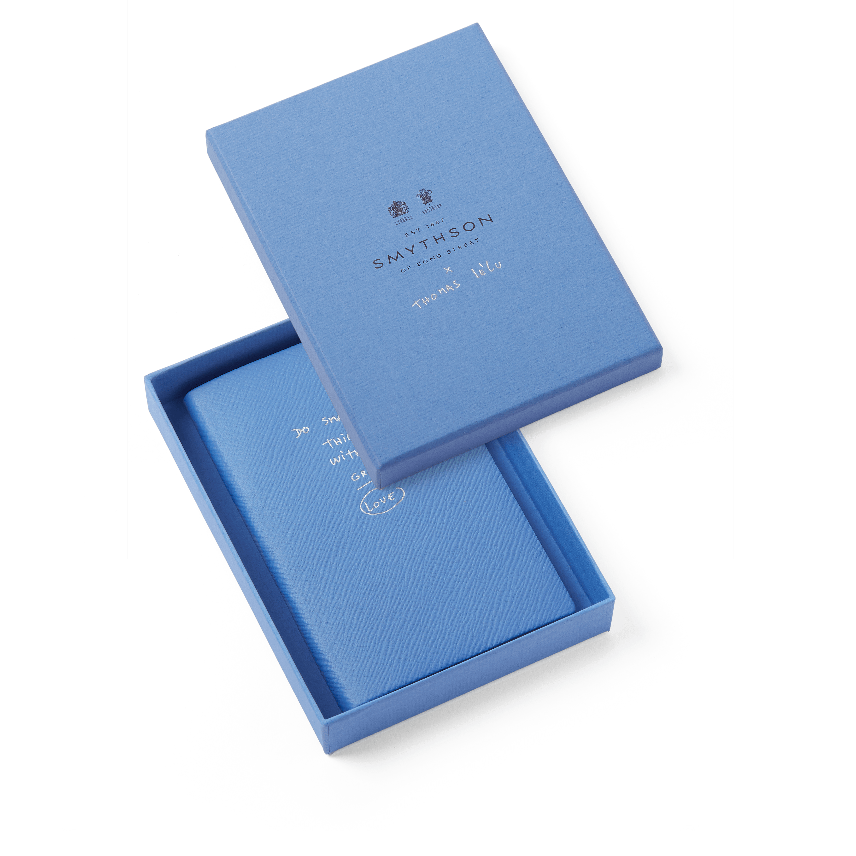 Smythson x Thomas Lélu 'Do Small Things' Panama Notebook - Nile Blue