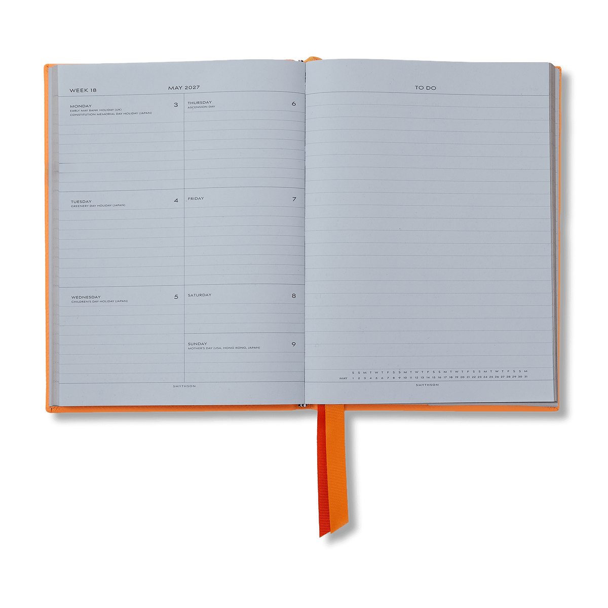 2026-2027 Soho Weekly Diary in Panama in Light Orange | Smythson 2026-2027 Soho Weekly Diary in Panama in Light Orange | Smythson