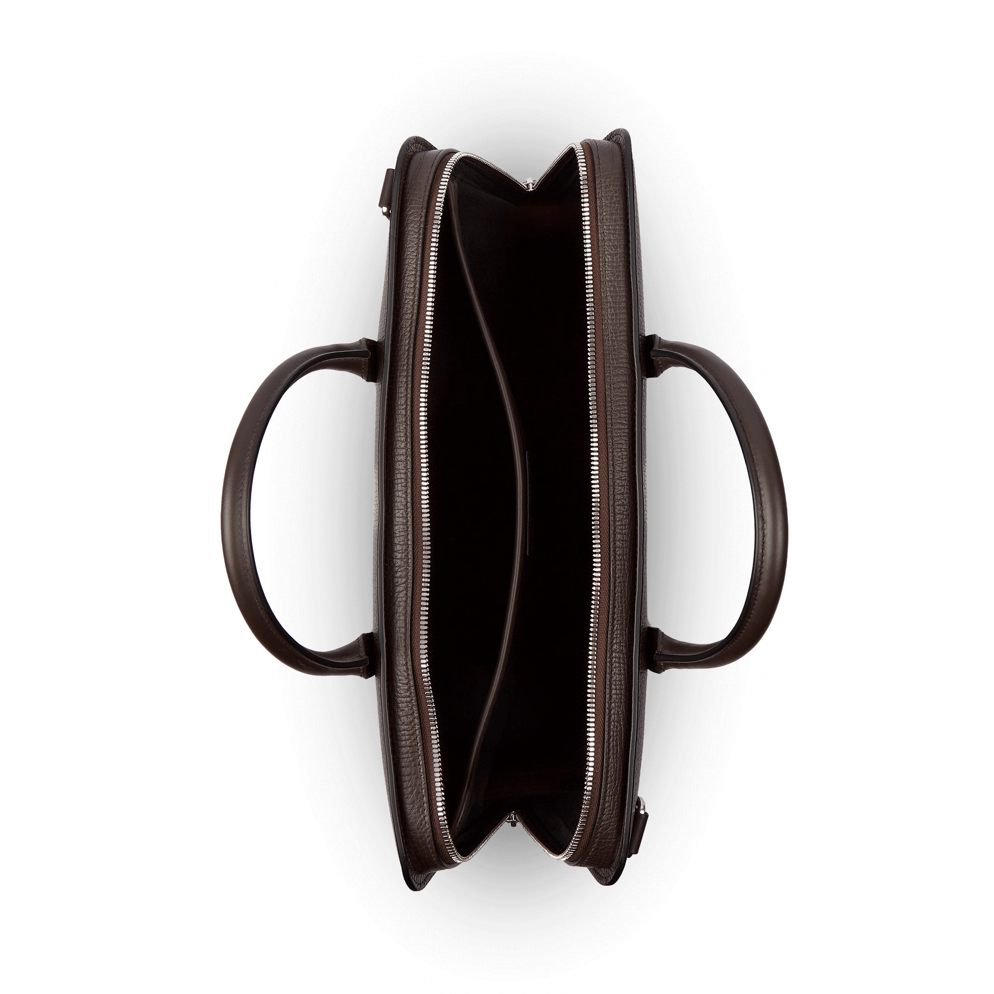 Ultra Slim Briefcase with Zip Front in Ludlow - Dark Brown