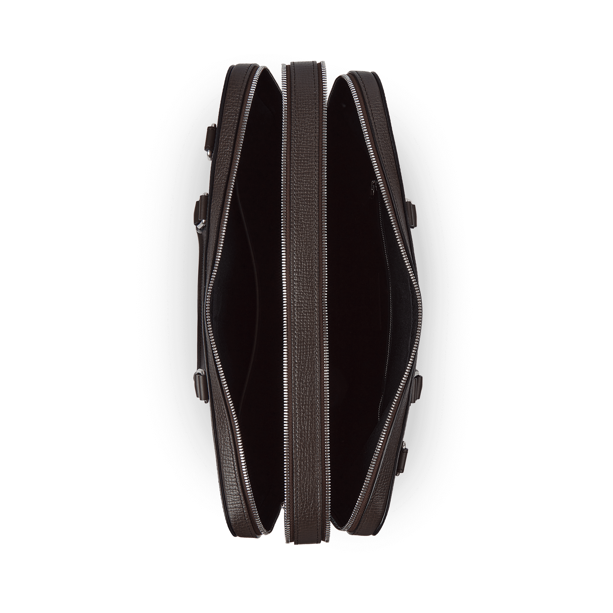 Large Briefcase with Zip Front in Ludlow - Dark Brown