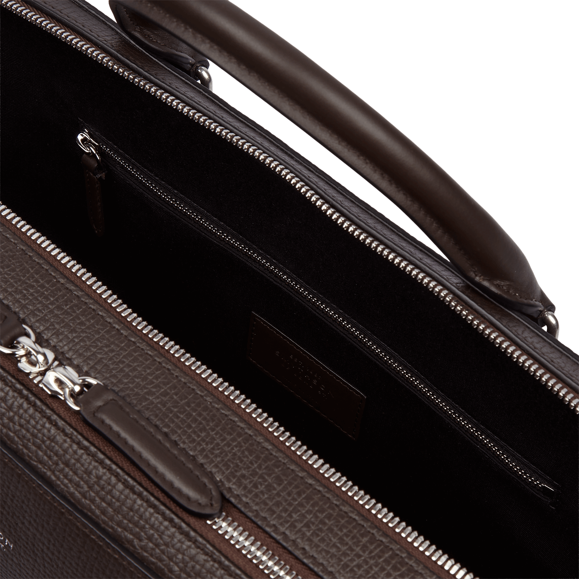 Large Briefcase with Zip Front in Ludlow - Dark Brown