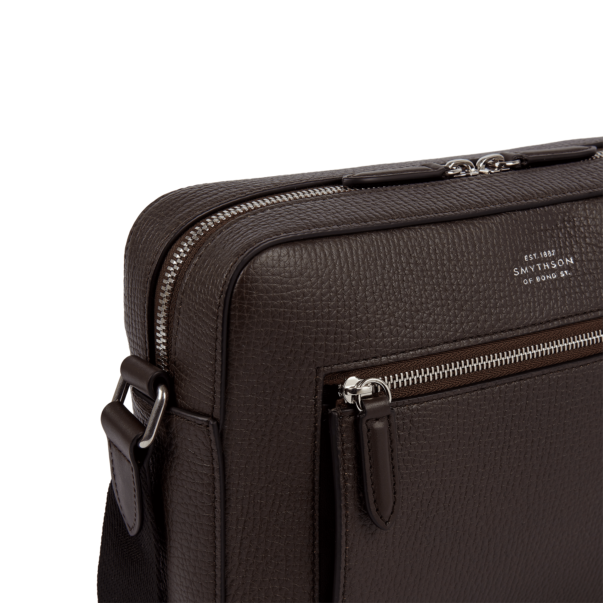 Zip Crossbody Bag in Ludlow - Dark Brown