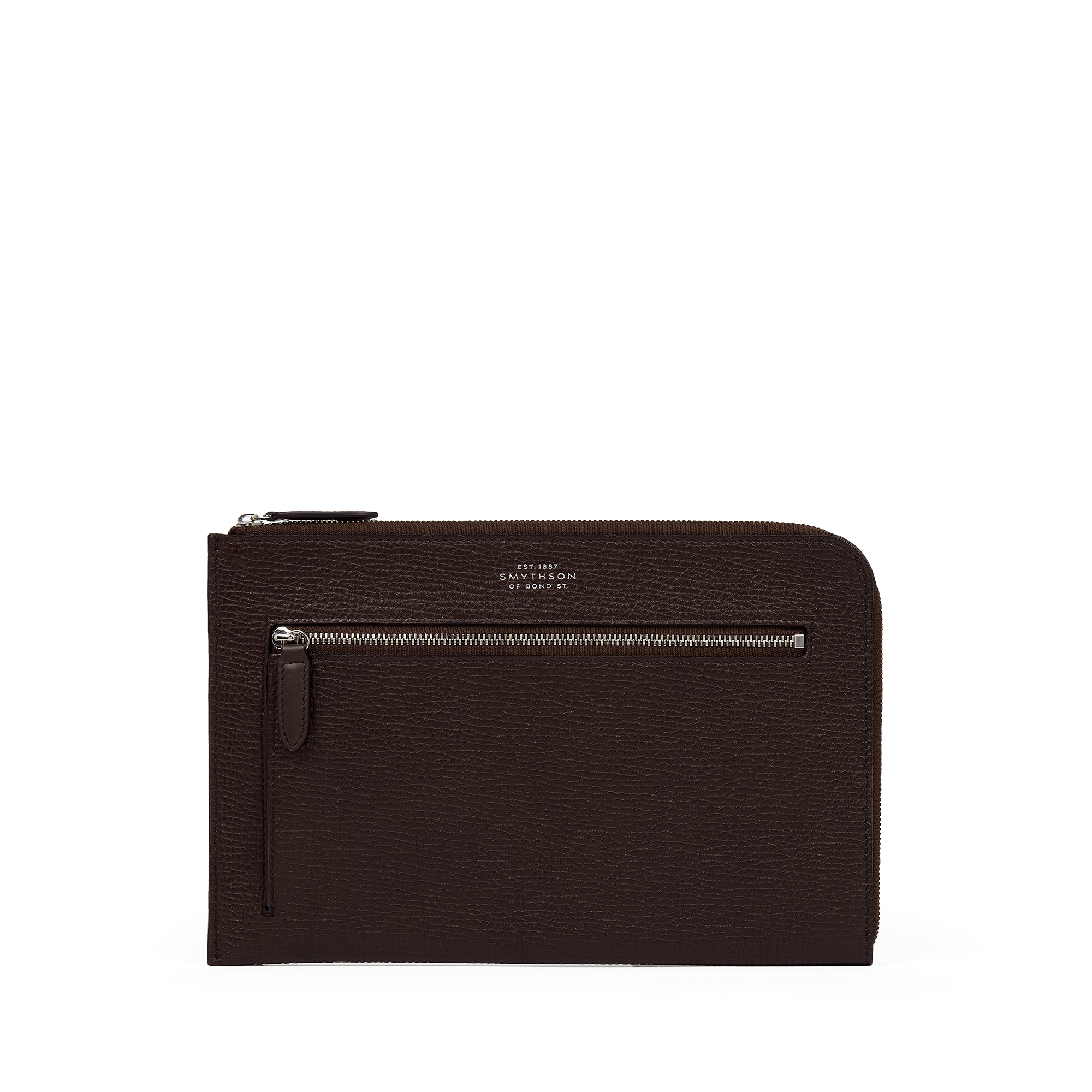 Flat Travel Organiser Pouch in Ludlow - Dark Brown