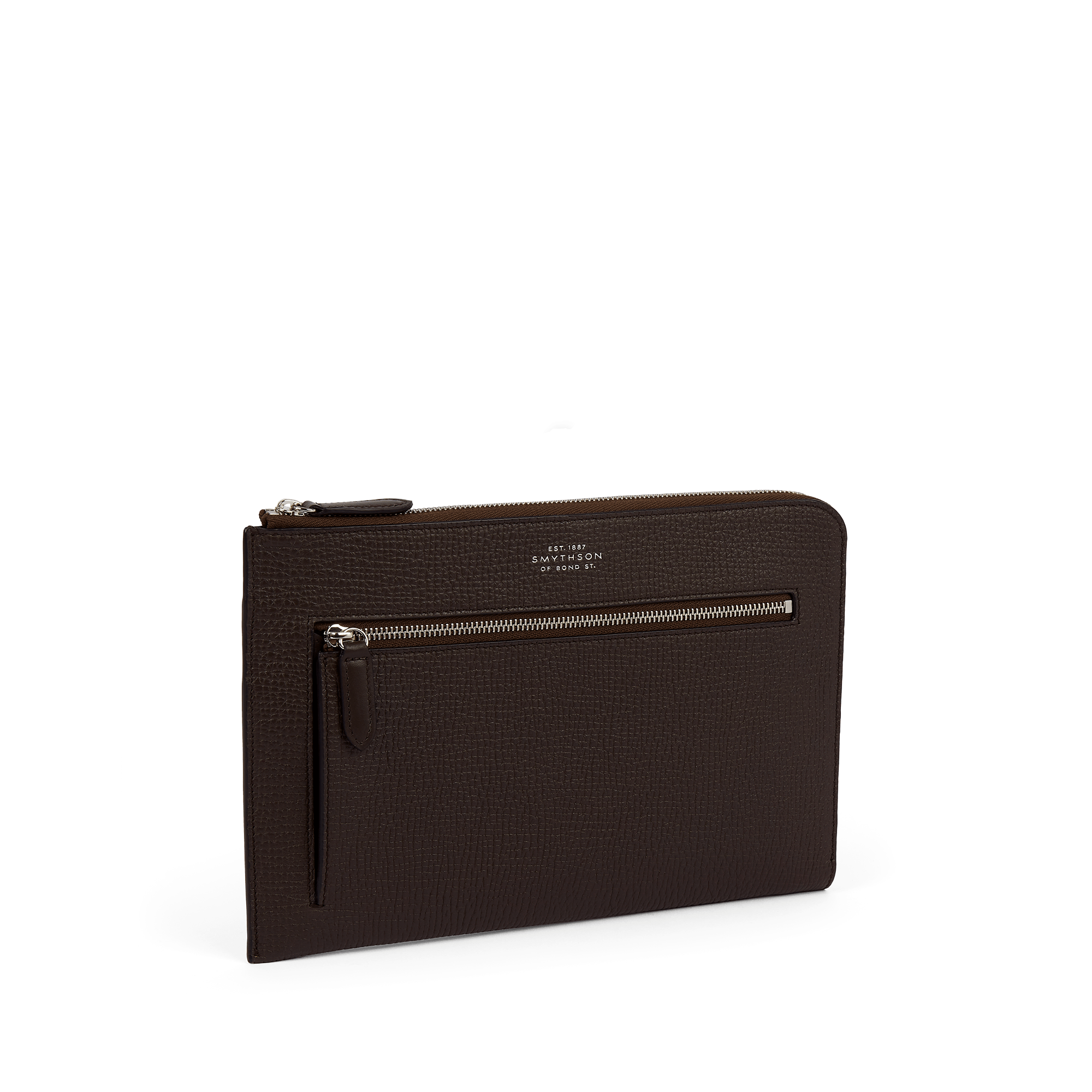Flat Travel Organiser Pouch in Ludlow - Dark Brown