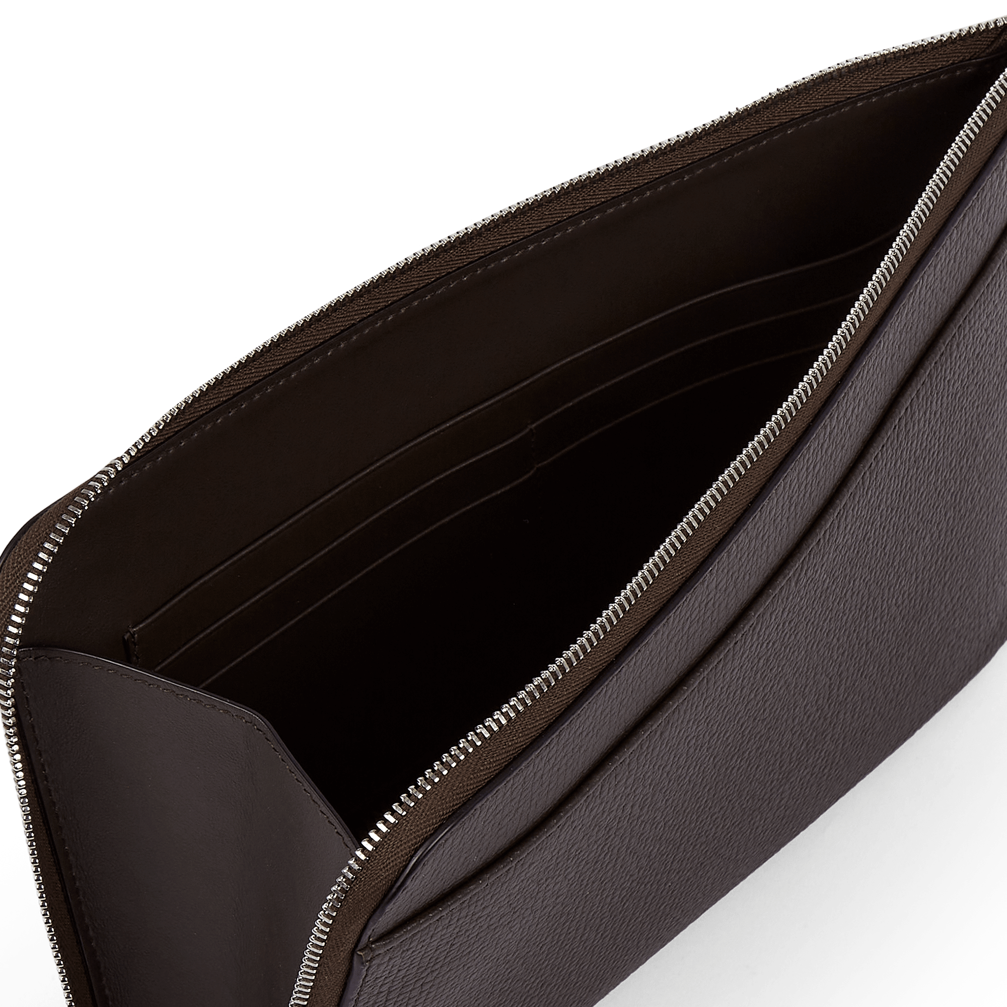 Flat Travel Organiser Pouch in Ludlow - Dark Brown