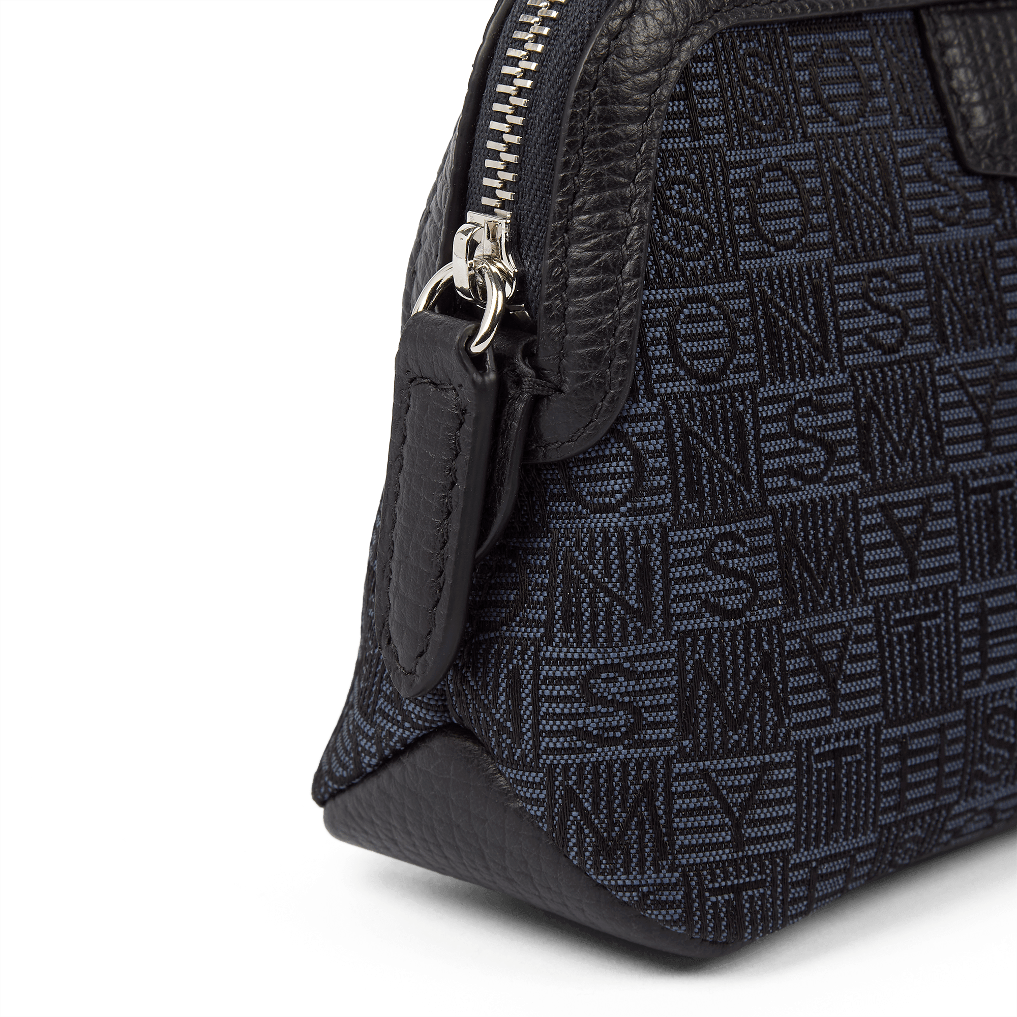Small Travel Pouch in Stamp Canvas - Navy Stamp